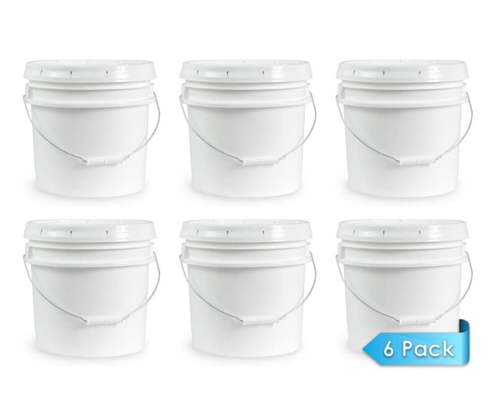 ePackageSupply 5-Gallon (S) Food-grade Plastic General Bucket (6-pack) in White | EP-T40MW-L40GTS 6pk