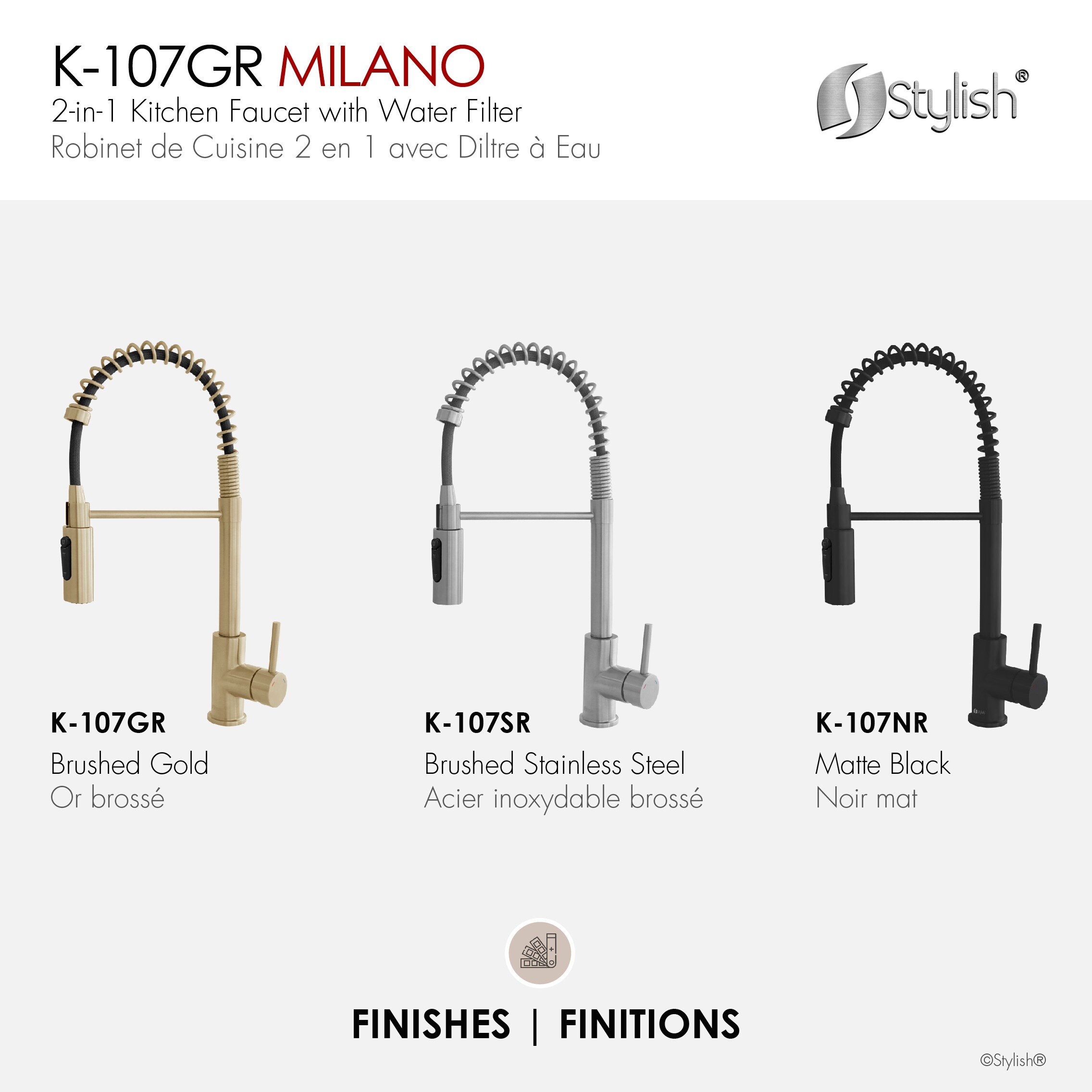 Stylish K-107GR Kitchen-Faucets - View #4