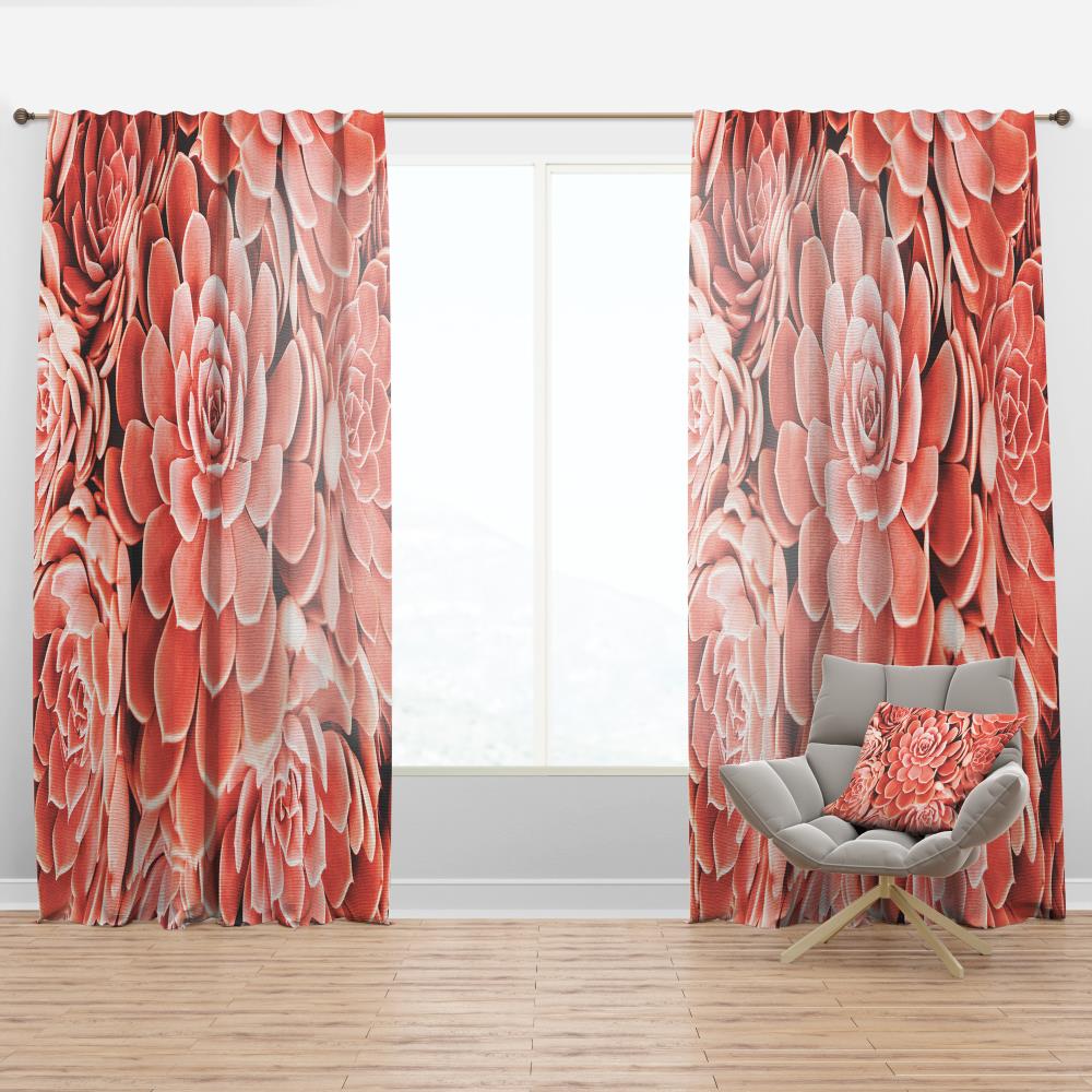 Designart CTN24397-52-108 108-Inches Pink Abstract Room darkening Thermal lined Rod pocket Single curtain panel