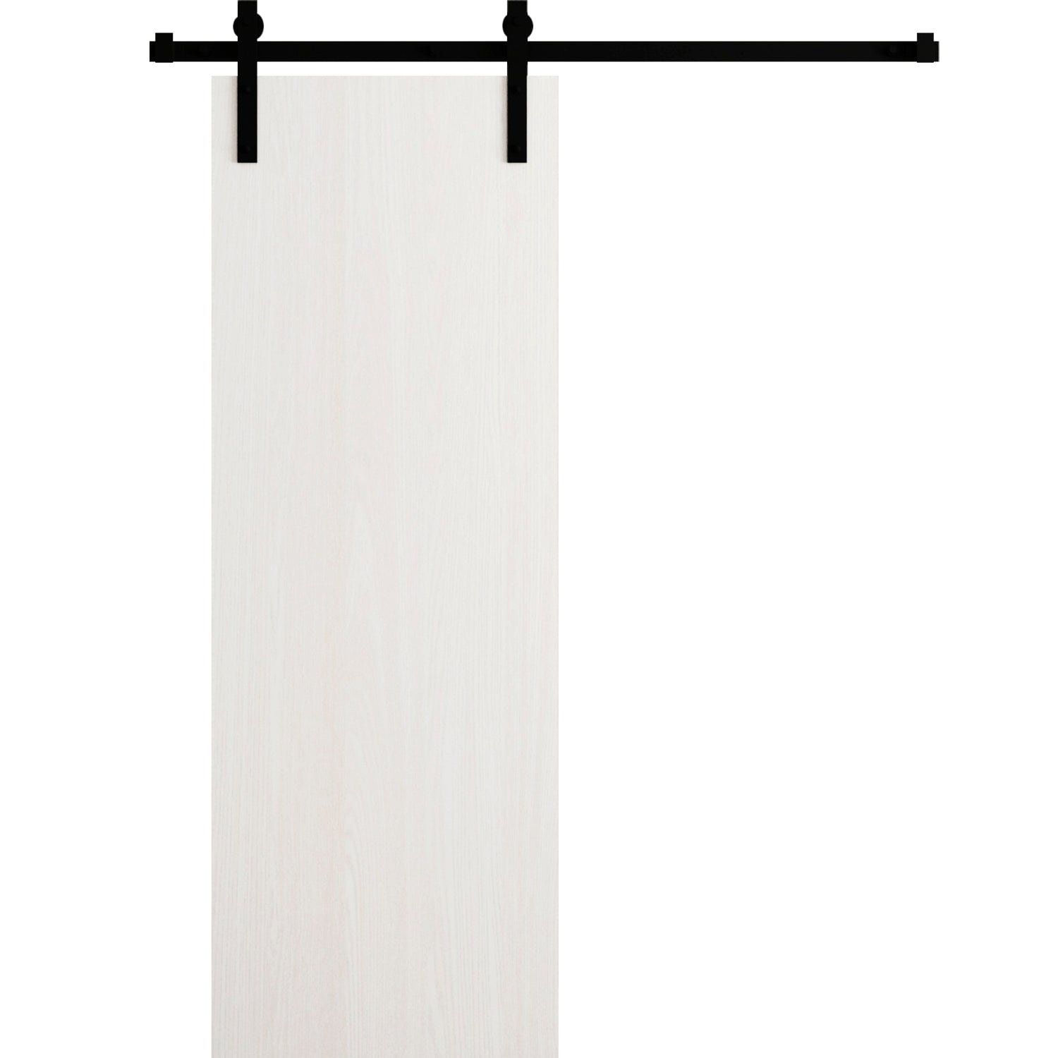 SARTODOORS Modern Barn Door 36 x 80 in - LUNO 1003 Ash - 6.6FT Rail Track Heavy Hardware Set - Solid Panel Interior Doors