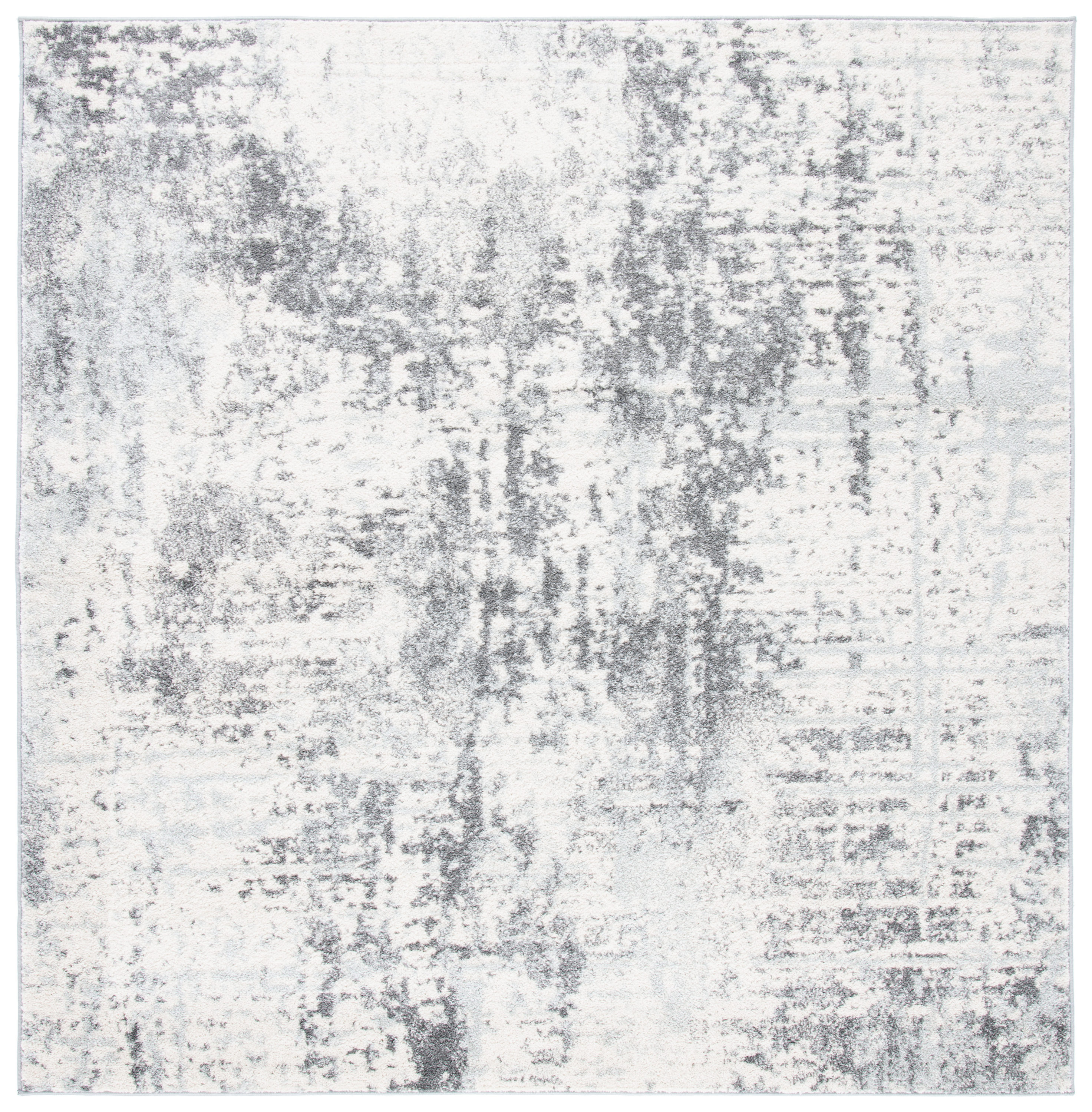 Safavieh TUL232B-7SQ Tulum Armande 7 x 7 (ft) Loomed Polypropylene Ivory/Charcoal Square Indoor Distressed/Overdyed Bohemian/Eclectic Area rug