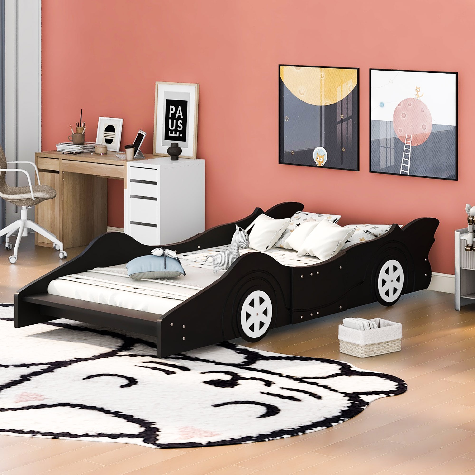 JIMSMAISON JMLFFB24B Black Twin Composite Platform Bed