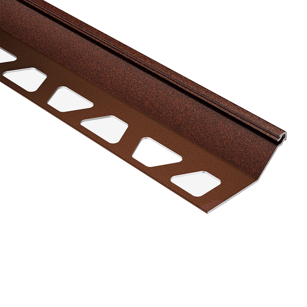 Schluter Systems FSQ150TSR Finec-SQ 0.563-in W x 98.5-in L Rustic brown textured color-coated aluminum Aluminum Square edge Tile Edge Trim