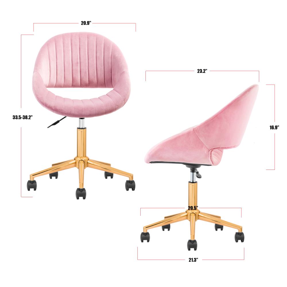 ovios moiran pink contemporary ergonomic adjustable height swivel desk chair