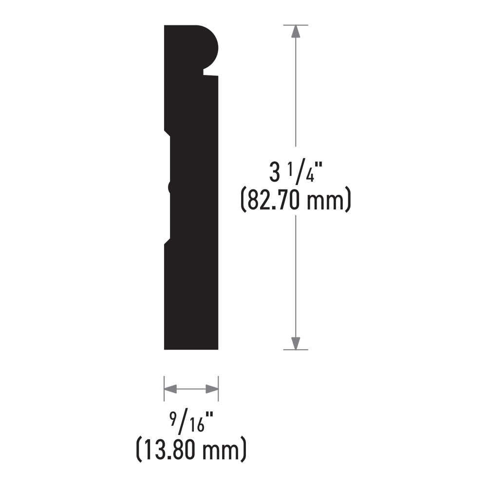 RELIABILT 9/16-in X 3-1/4-in 12-ft Traditional Primed Pine 753 ...