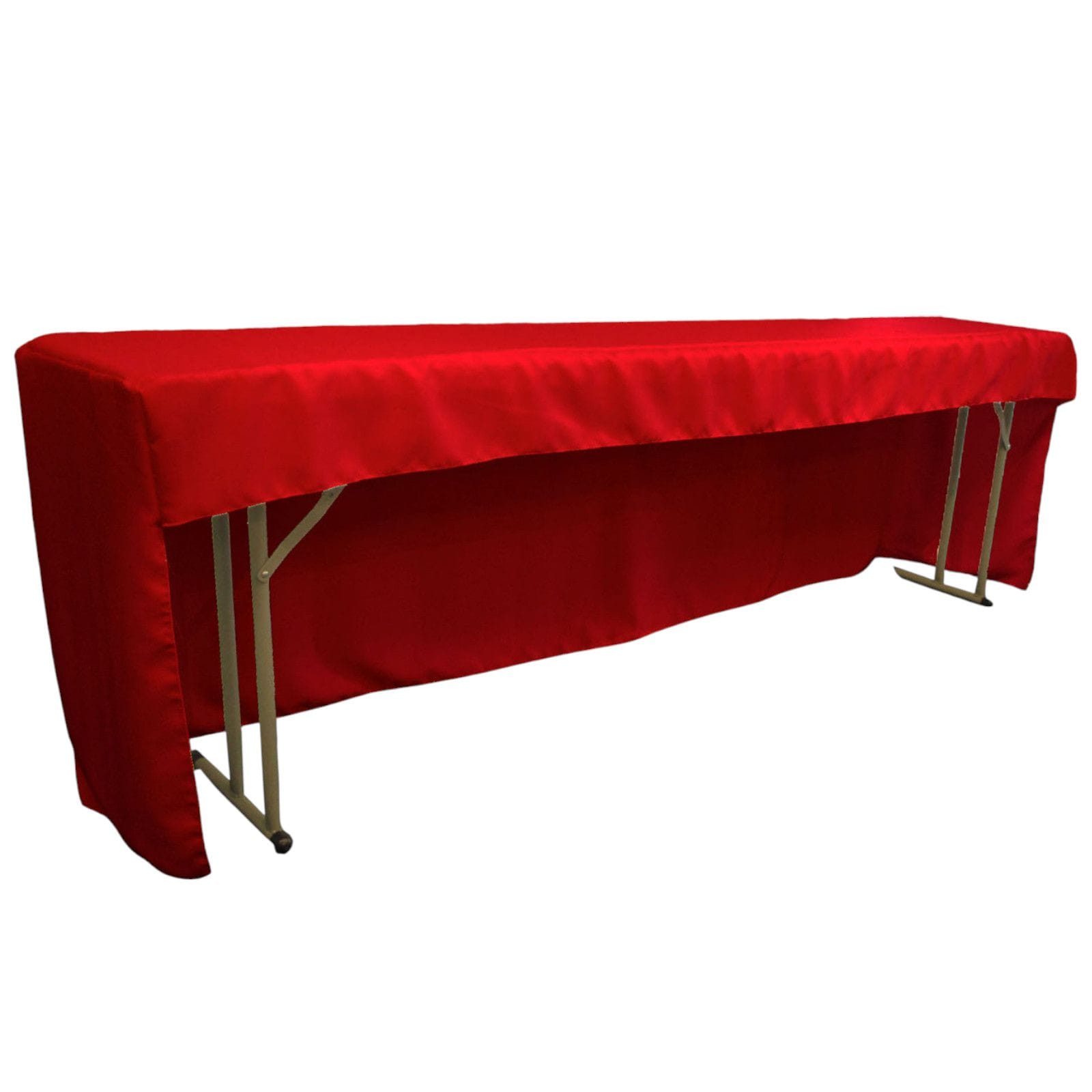 Slickblue Fitted Indoor and Outdoor Polyester Poplin Open Back Table Cover for 8 ft Narrow Utility Table Multiple Color Options