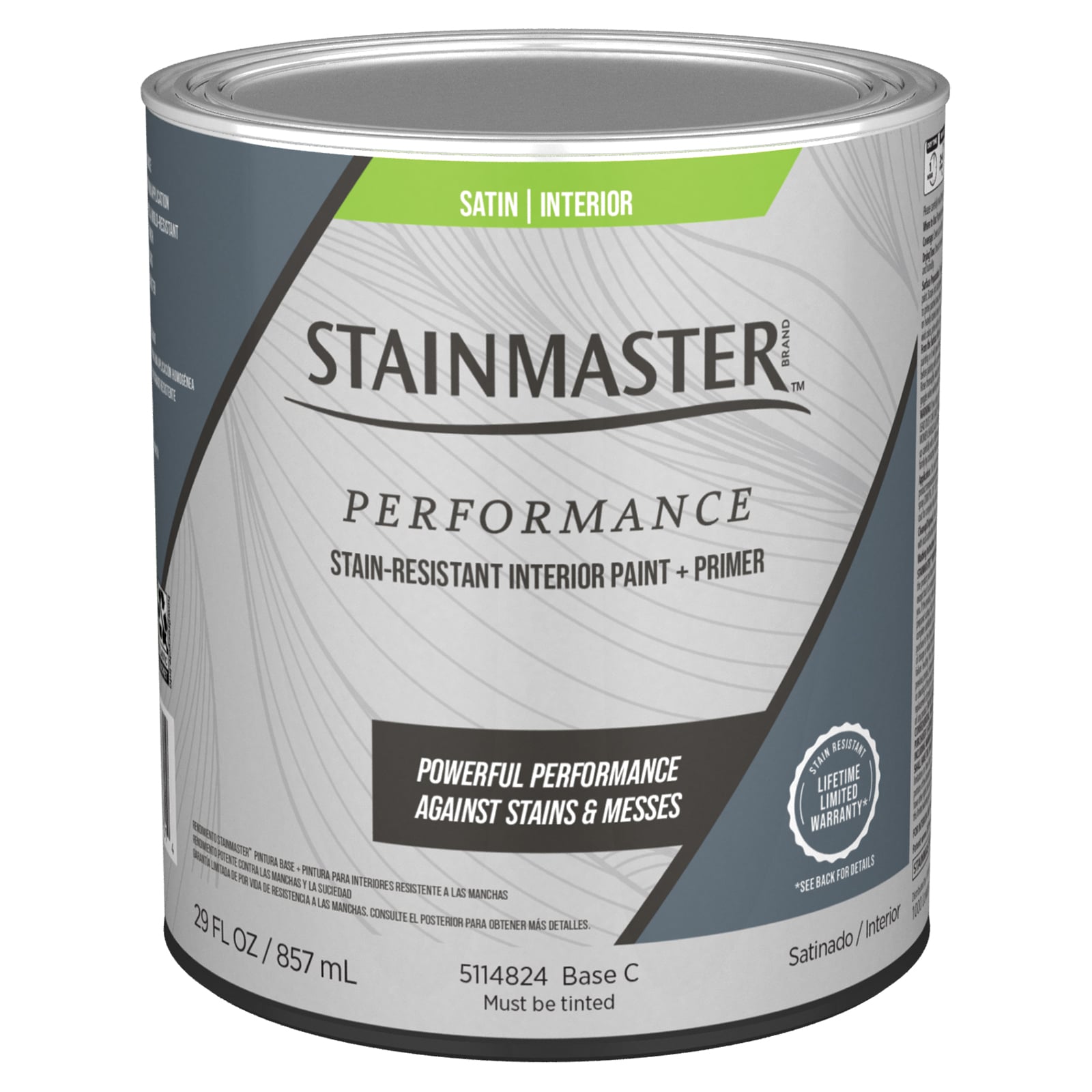 STAINMASTER SM5114824-14 Performance Satin Base Tintable Acrylic Interior Paint Paint + Primer ( 1-quart )
