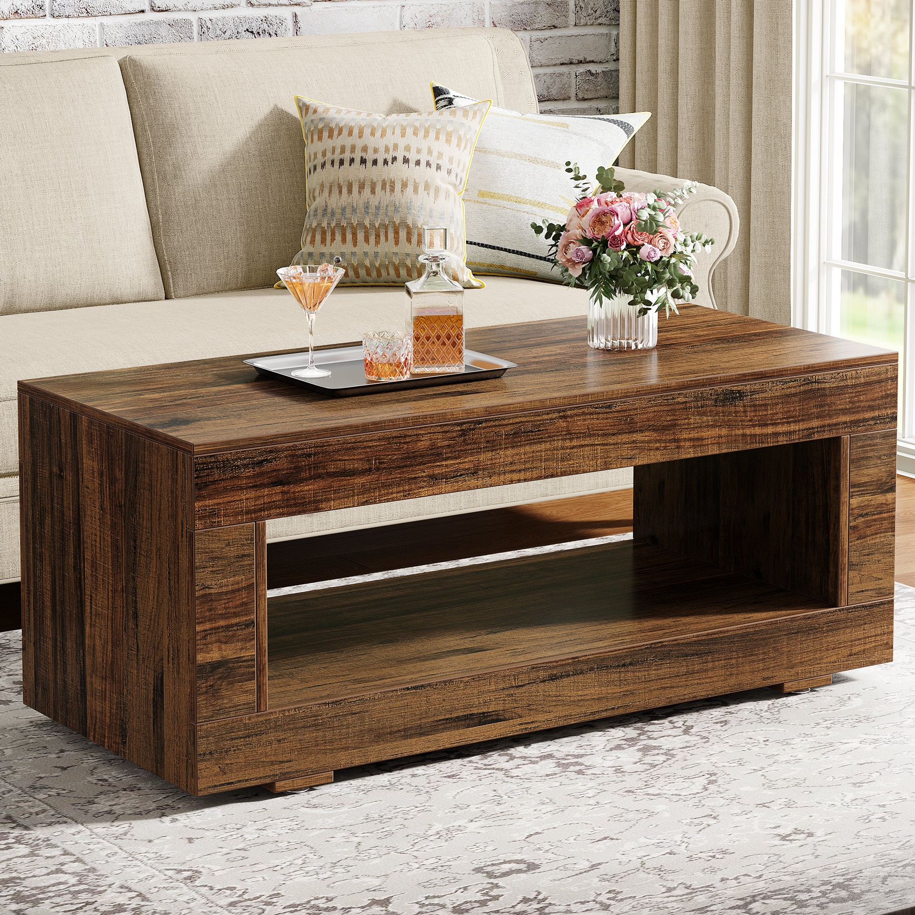 Tribesigns LWFD-JW0892 Coffee table Wood finish MDF Farmhouse Coffee Table
