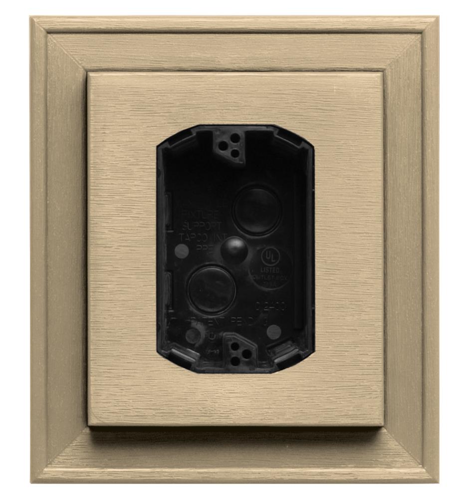 Builders Edge 130110010012 7-in x 8-in Dark Almond Vinyl Electrical Mounting Block