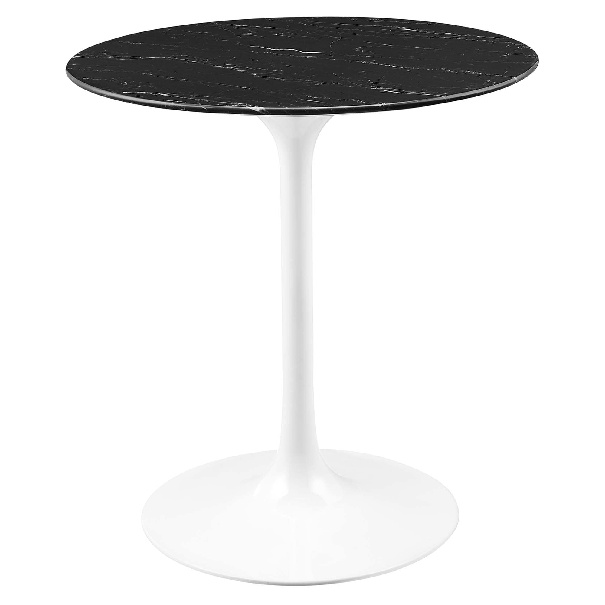 Modway EEI-5167-WHI-BLK Lippa 28 Round Faux Marble Dining Table