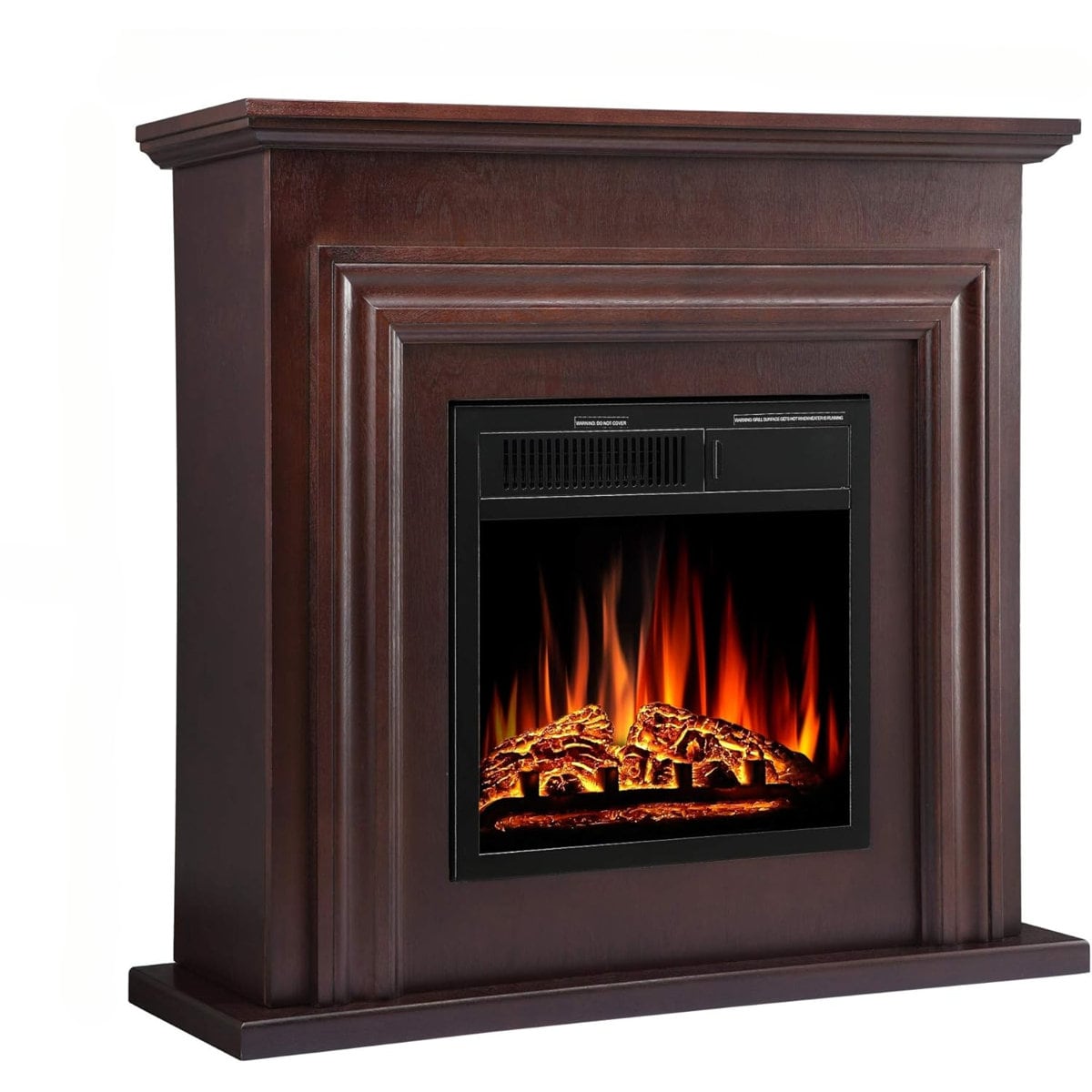 Antarctic Star LSAS-SM1804BR 36.17-in W Brown Free standing Infrared quartz Corner or flat wall Electric Fireplace with Remote Control Included