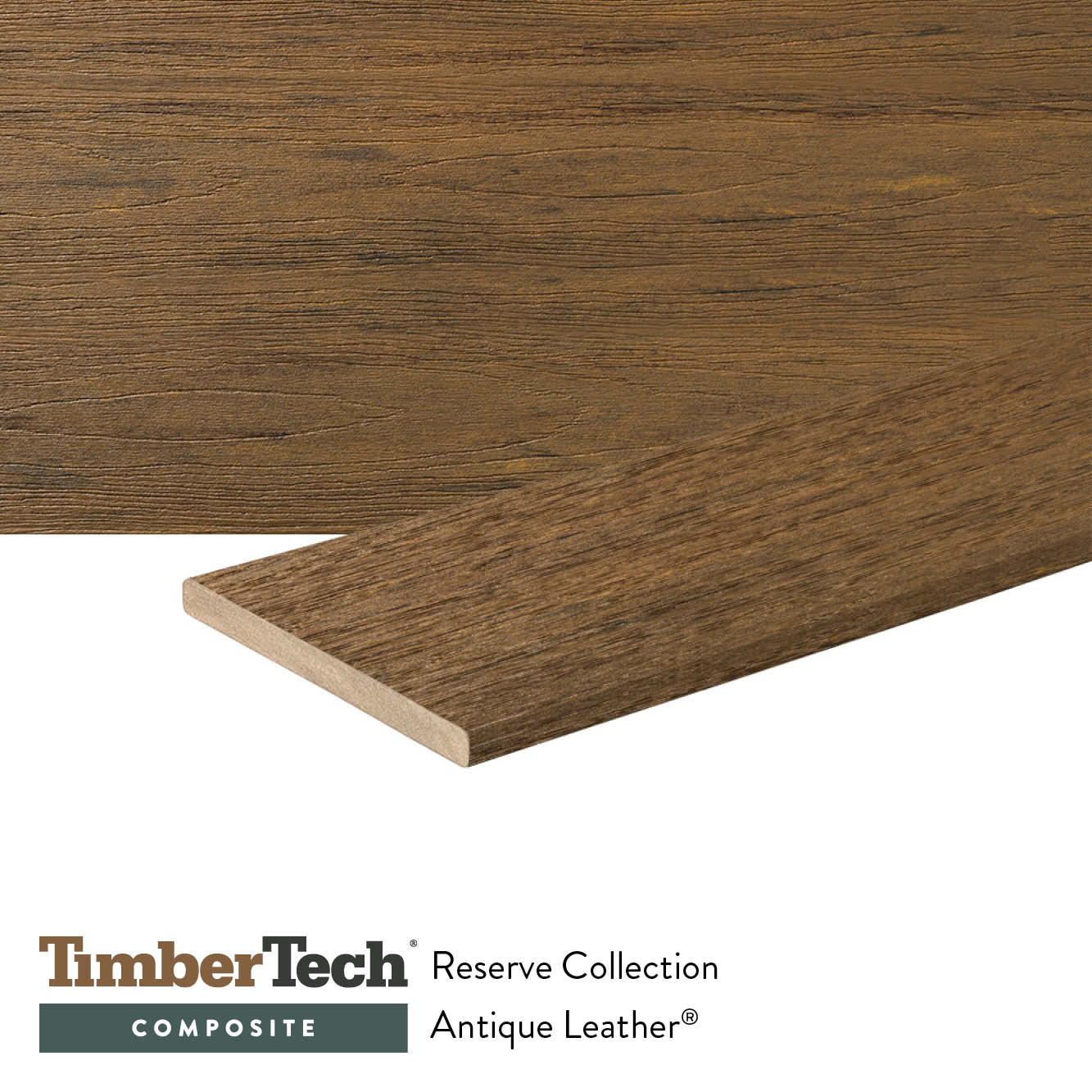TimberTech Reserve Fascia deck board Antique Leather 1/2-in x 8-in x 12-ft Composite