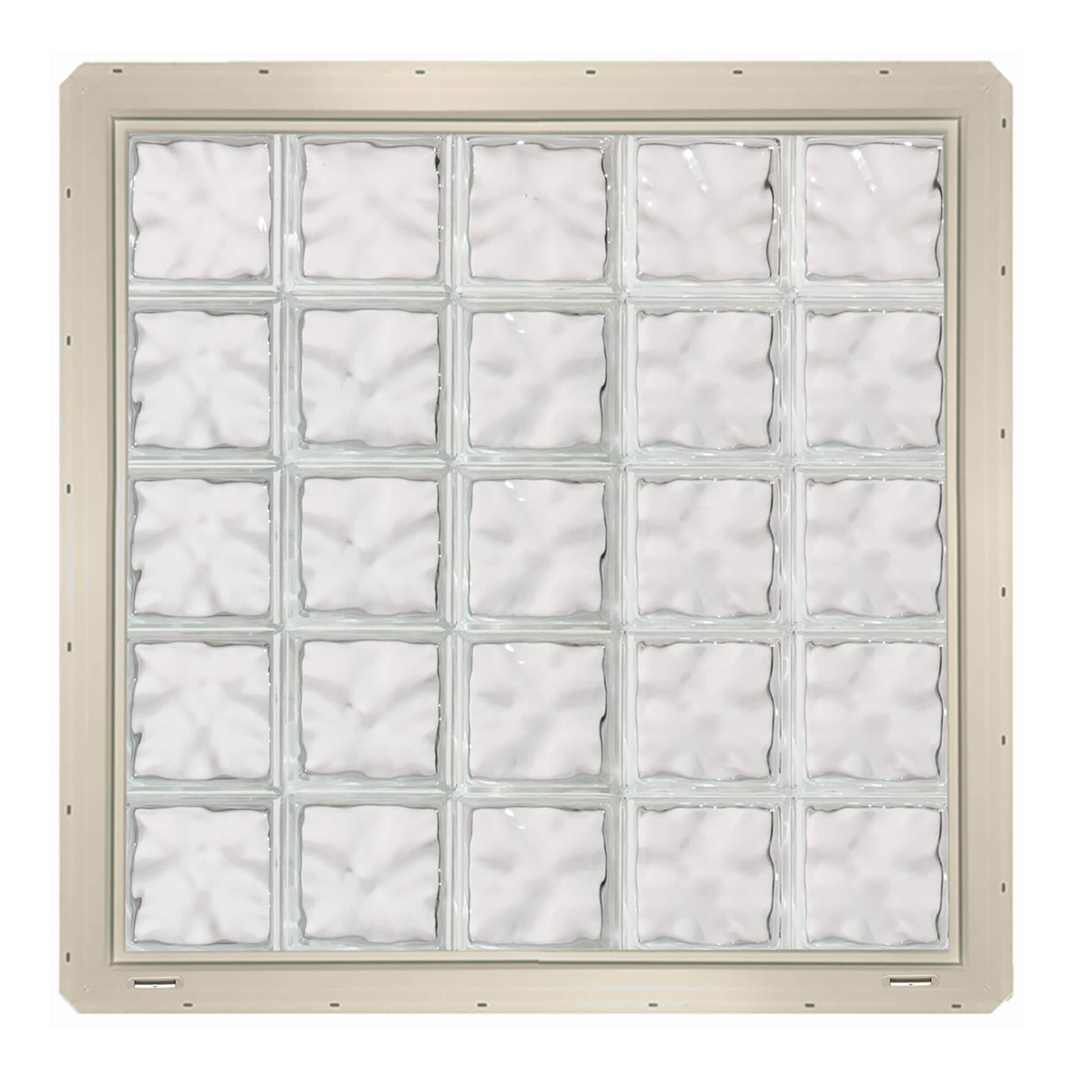 CrystaLok CL4040SDCAL Wavy Glass 39-1/4-in x 39-1/4-in Vinyl New construction Glass Block Window