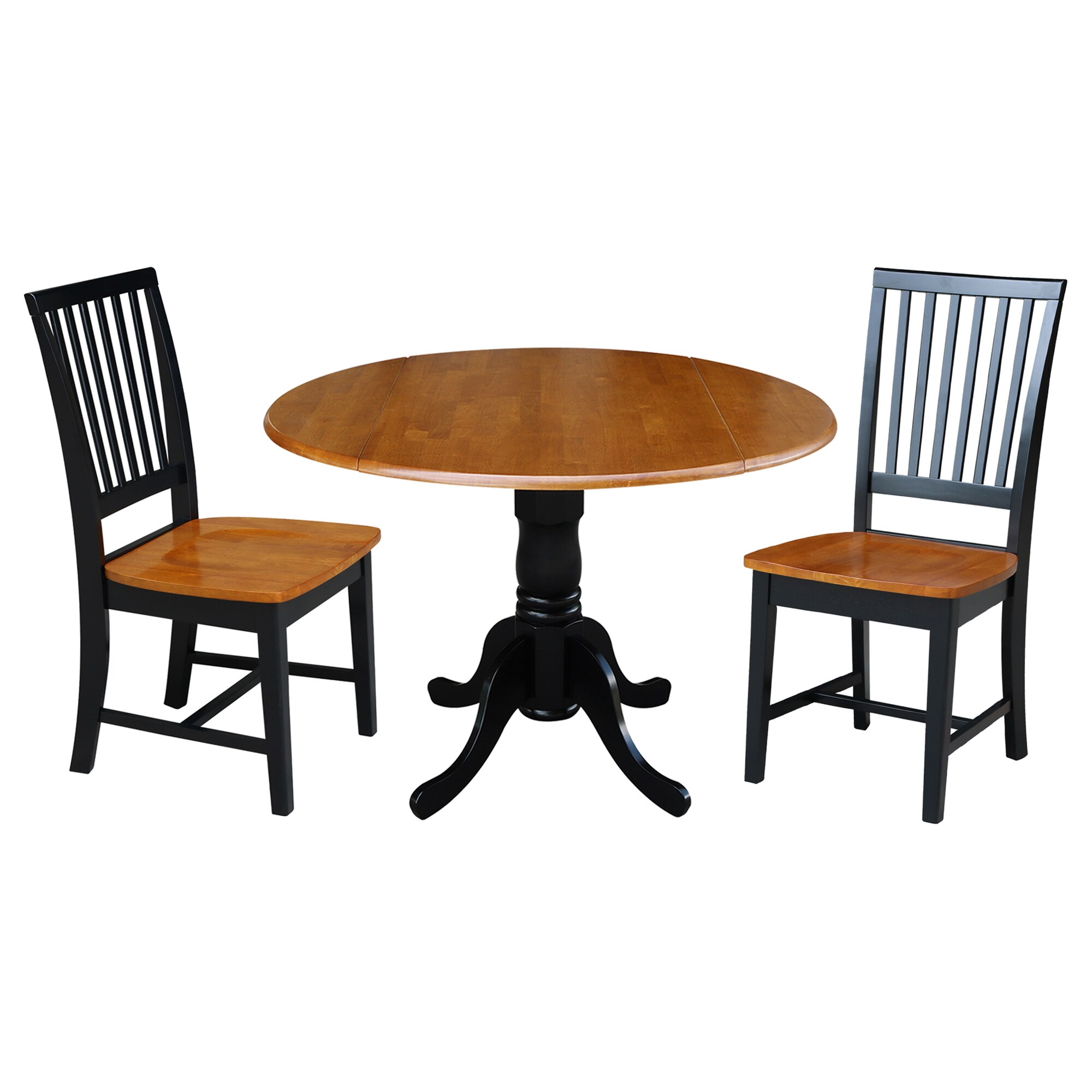 International Concepts K57-42DP-C265P Black/Cherry Traditional Dining Room Set with Round Table (Seats 2)