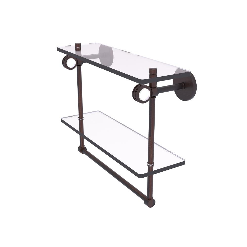 Allied Brass CV-2TBD-16-VB Clearview Venetian Bronze 2 -Tier Wall mount Bathroom Shelf ( 16-in x 12.8-in x 5-in )