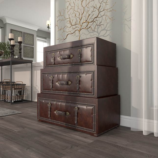 Grayson Lane Brown 3-Drawer Accent Chest in the Chests department at ...