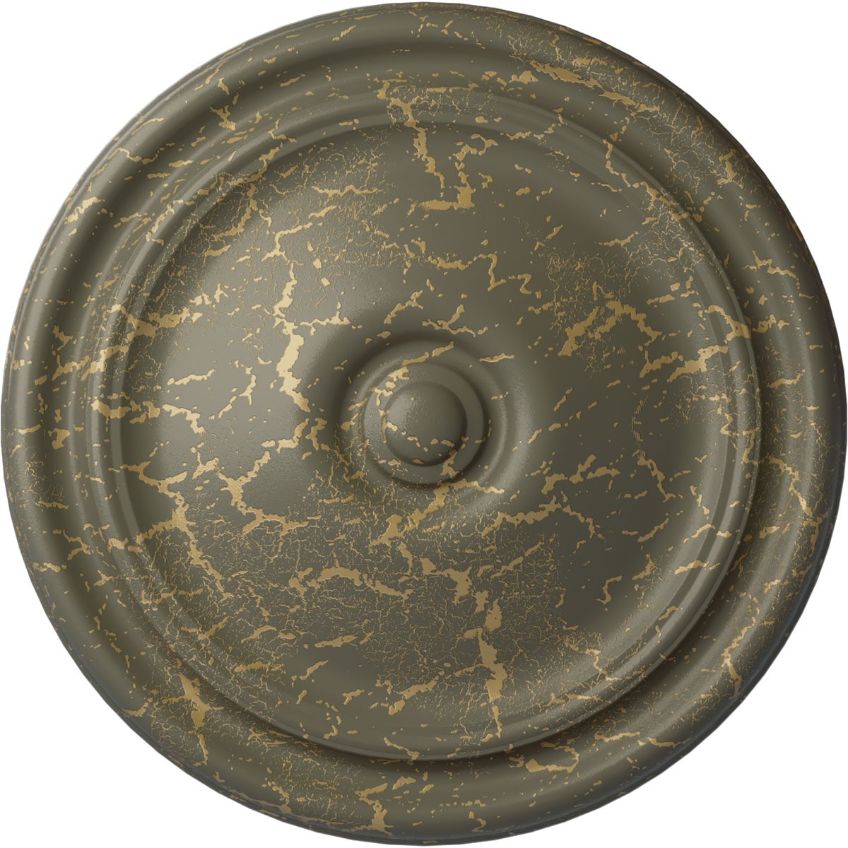 Ekena Millwork CM12REWHC Reece 12-in W x 12-in L Painted Witch Hazel Crackle Polyurethane Whole Ceiling Medallion