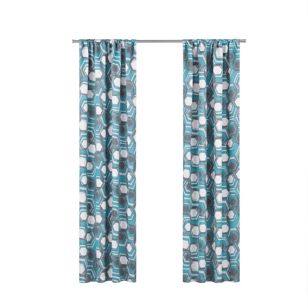 Eclipse 17266037084AEG 84-in Aegean Polyester Blackout Rod Pocket Single Curtain Panel