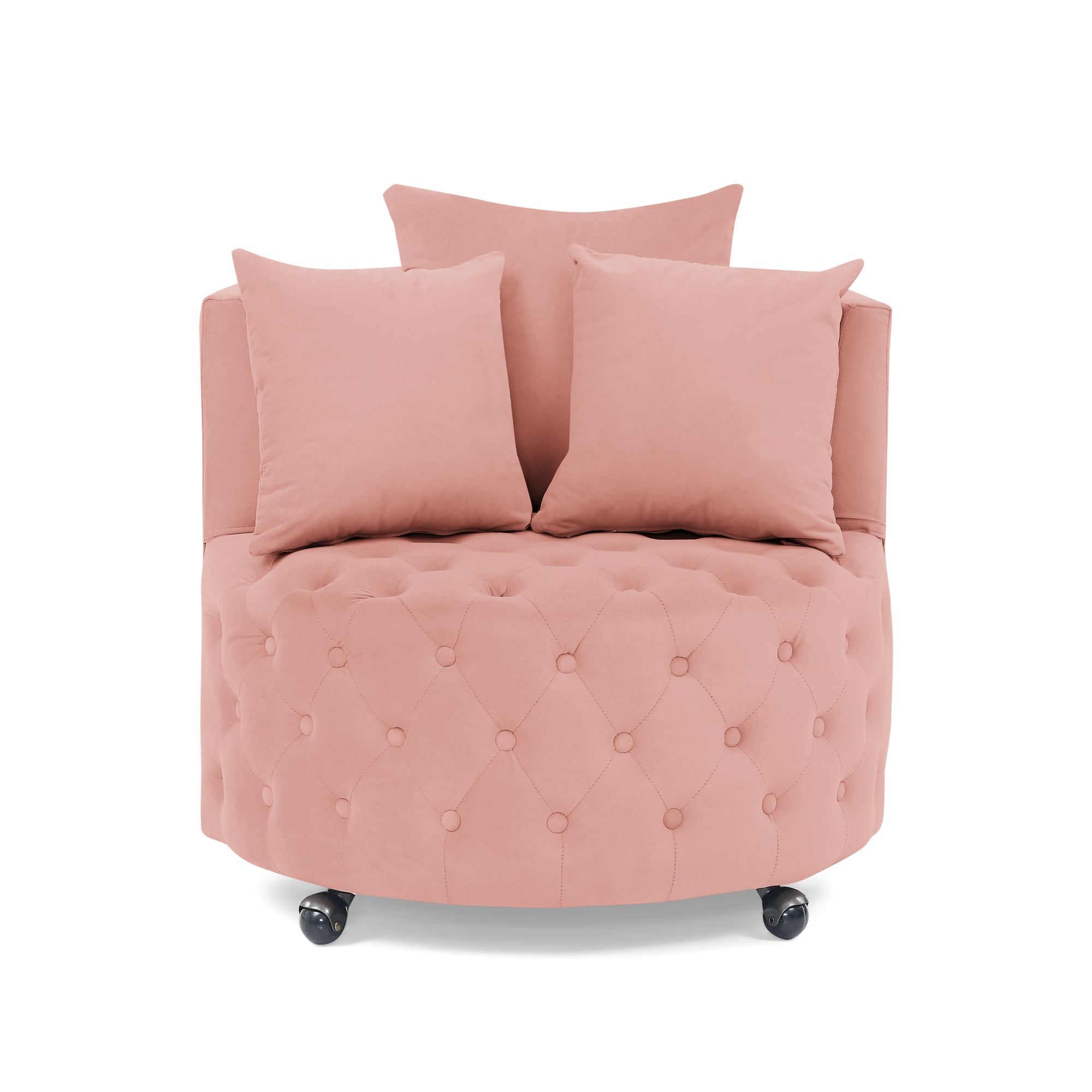 SINOFURN SYA610011BK Rustic Pink Velvet Swivel Rocking Chair