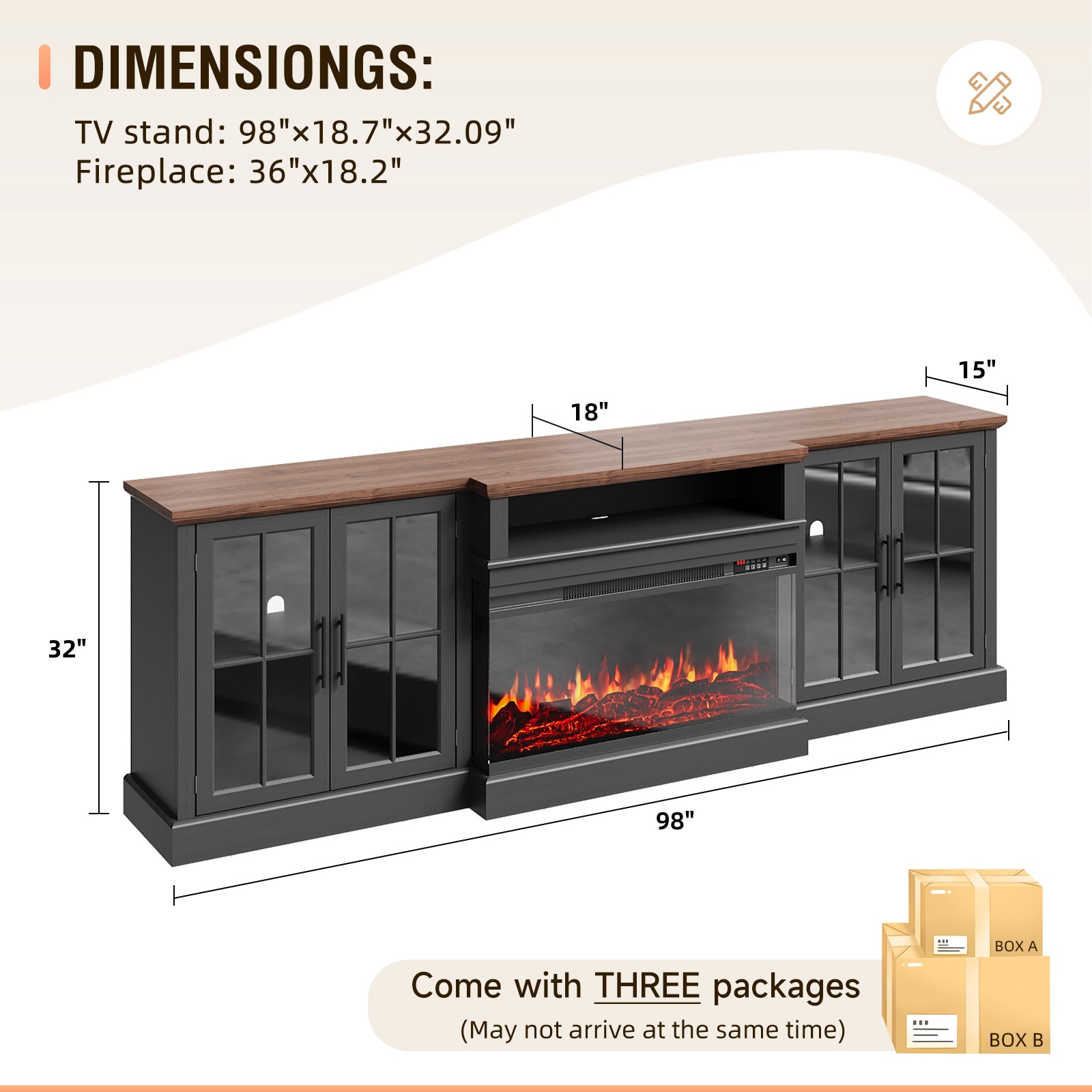 AOXUN AX422BK02 Electric-Fireplaces - View #4