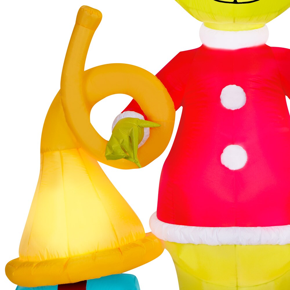 Grinch Dr Seuss's 3.5-ft Lighted Dr. Seuss The Grinch Merry Christmas  Inflatable in the Christmas Inflatables department at