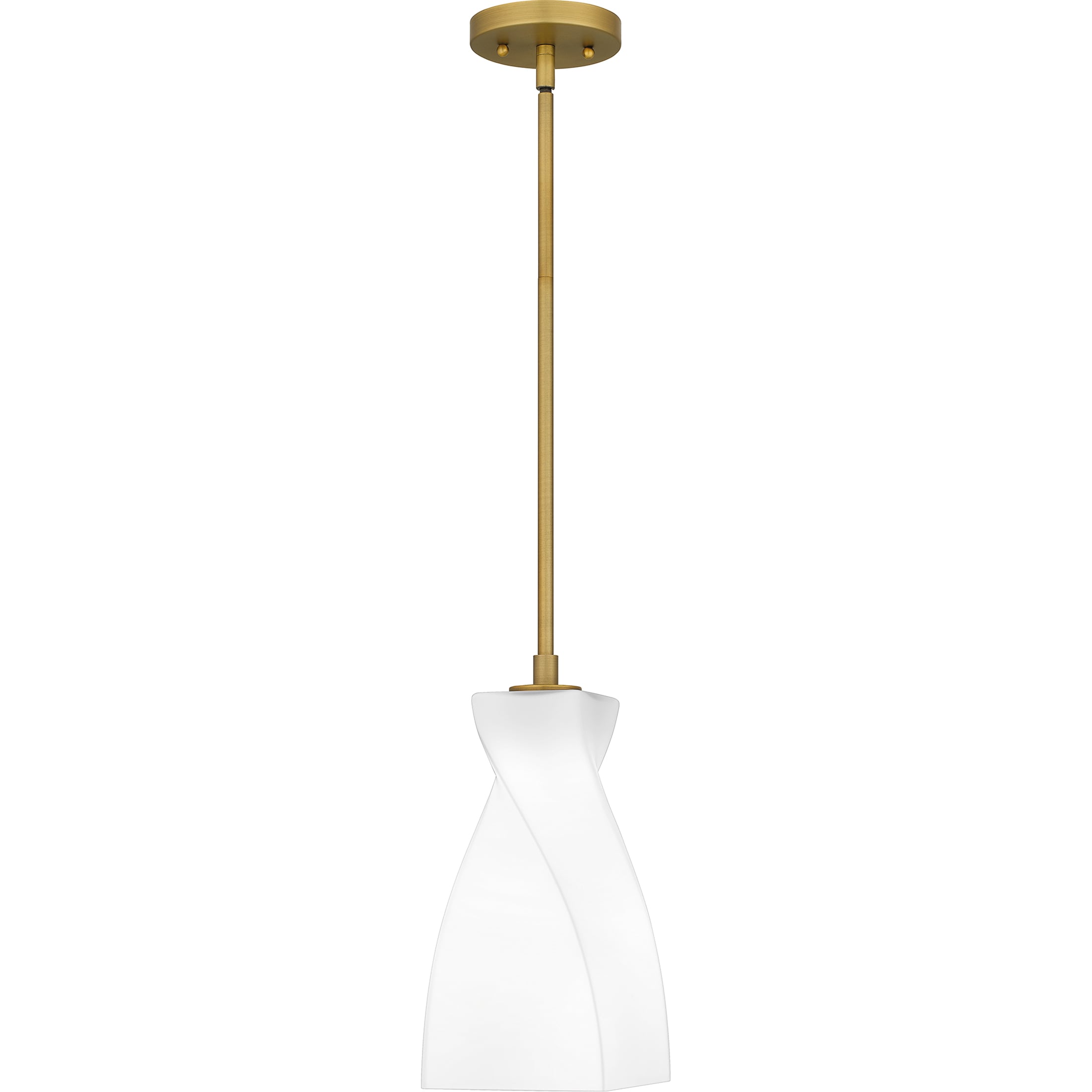 Quoizel STS1506BRG Stetson 1 -Light Brushed Gold Transitional Etched glass Geometric Mini Hanging Pendant light