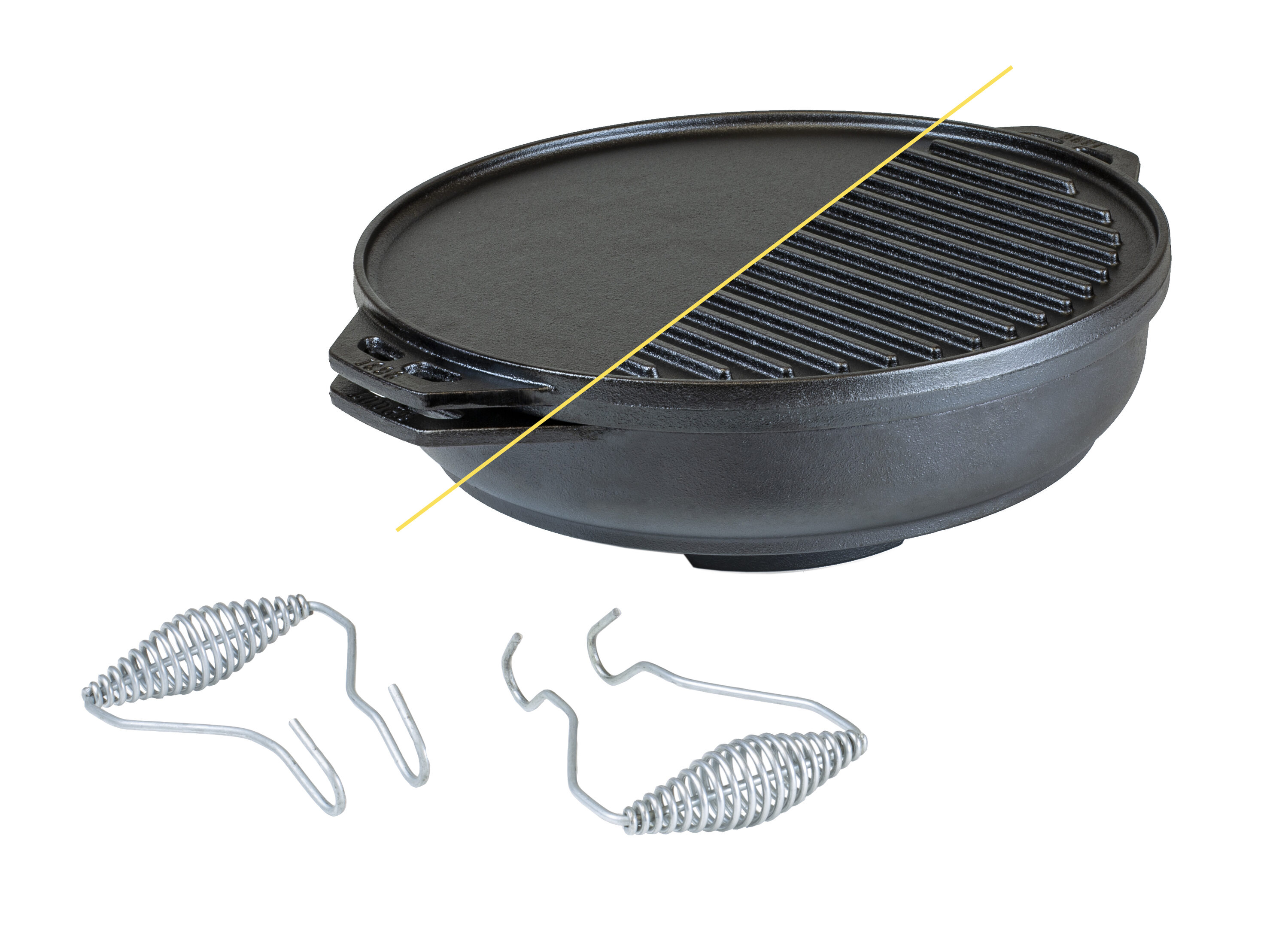 Lodge Cast Iron 14 Inch Cast Iron Cook-It-All Grill Pan, Lodge, Multi-Functional Outdoor Kitchen Tool