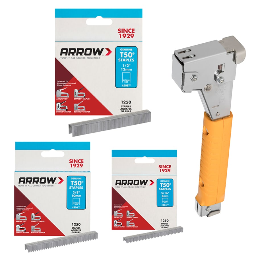 Arrow Heavy Duty Manual Hammer Tacker with Assorted Staples