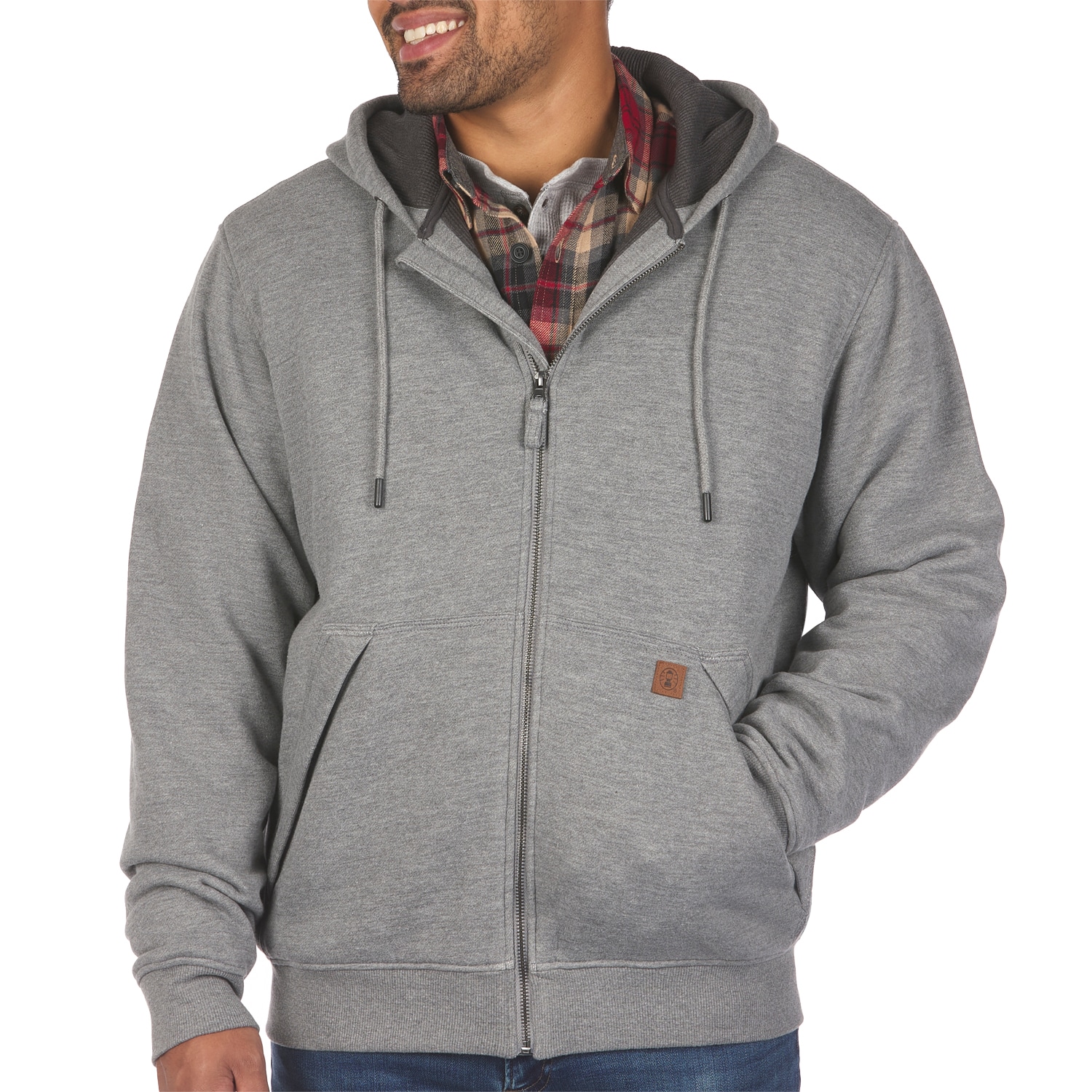 Coleman Men's Grey Heather Preshrunk Cotton Hooded Insulated Fleece (Small)  in the Work Jackets & Coats department at