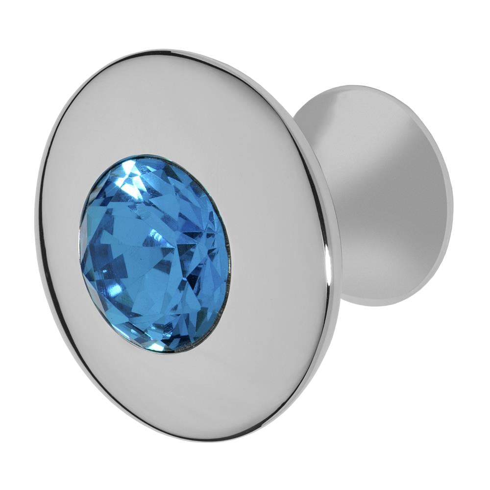 Wisdom Stone 4210CH-AQ Felicia Polished Chrome Round Cabinet Knob