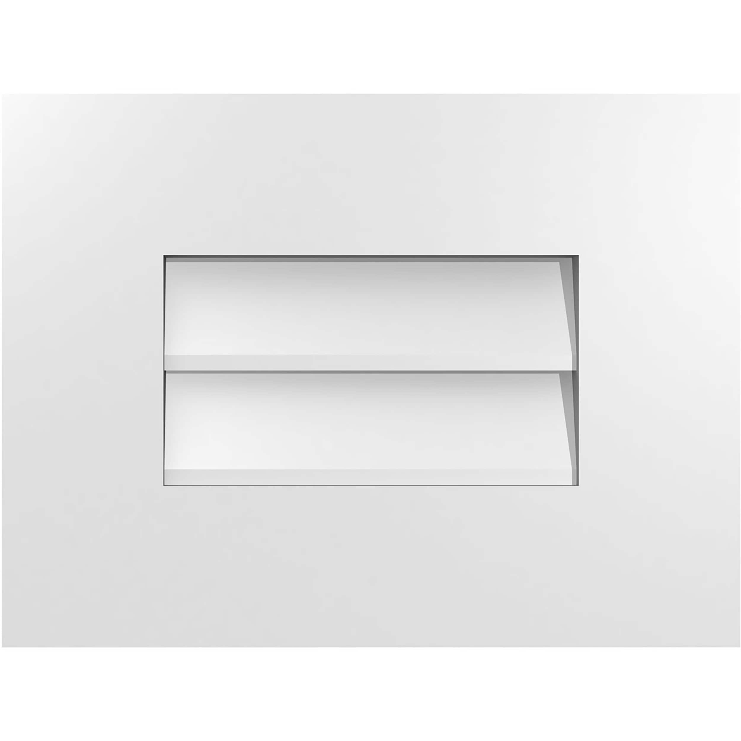 Ekena Millwork GVPVE16X1201SN 16-Inches x 12-Inches Off-white Rectangle PVC Gable Louver Vent