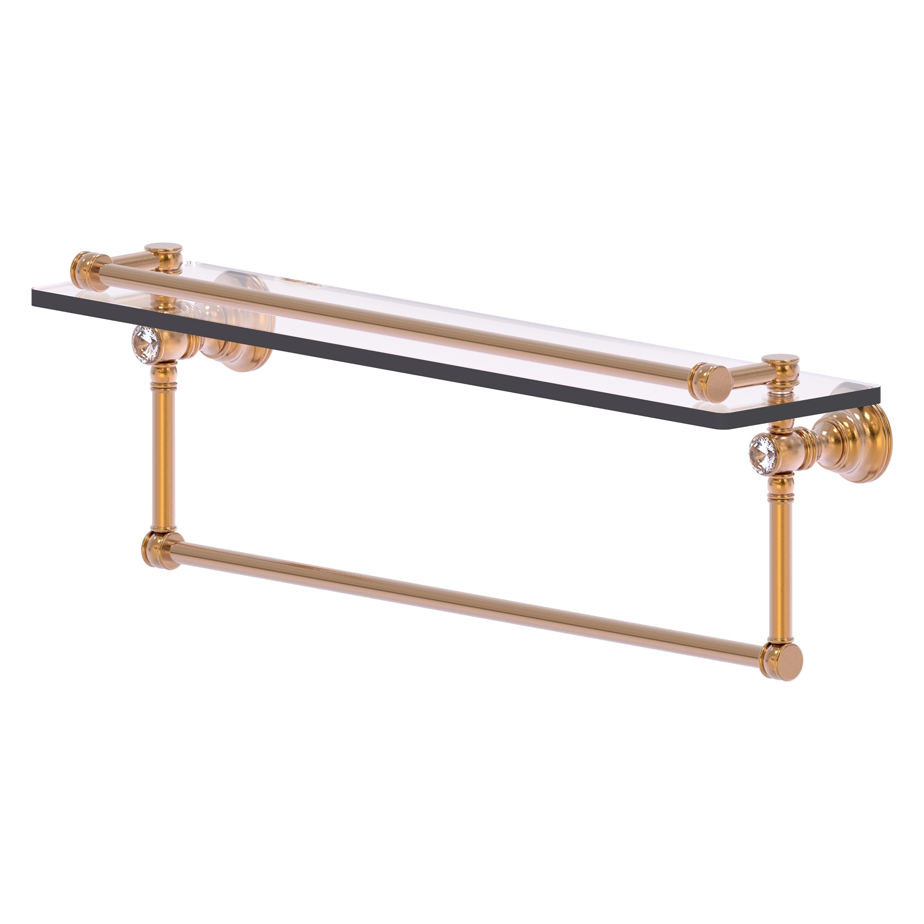 Allied Brass CC-1-22-TB-GAL-BBR Carolina Crystal Brushed Bronze Wall mount Bathroom Shelf ( 22-in x 7.4-in x 5-in )