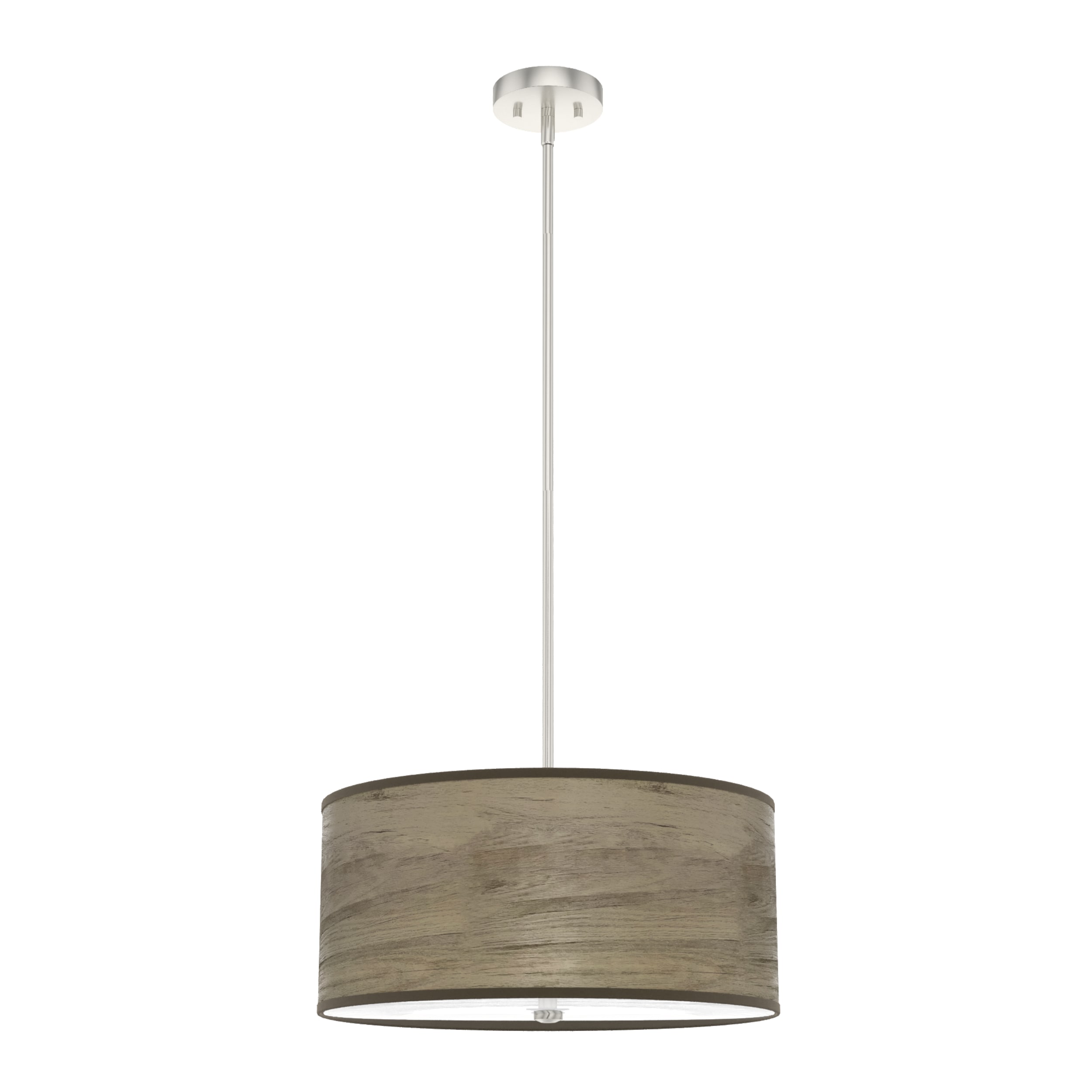 Hunter 19381 Solhaven 3 -Light Warm Grey Oak Modern/contemporary Frosted glass Drum Medium Hanging Kitchen island light