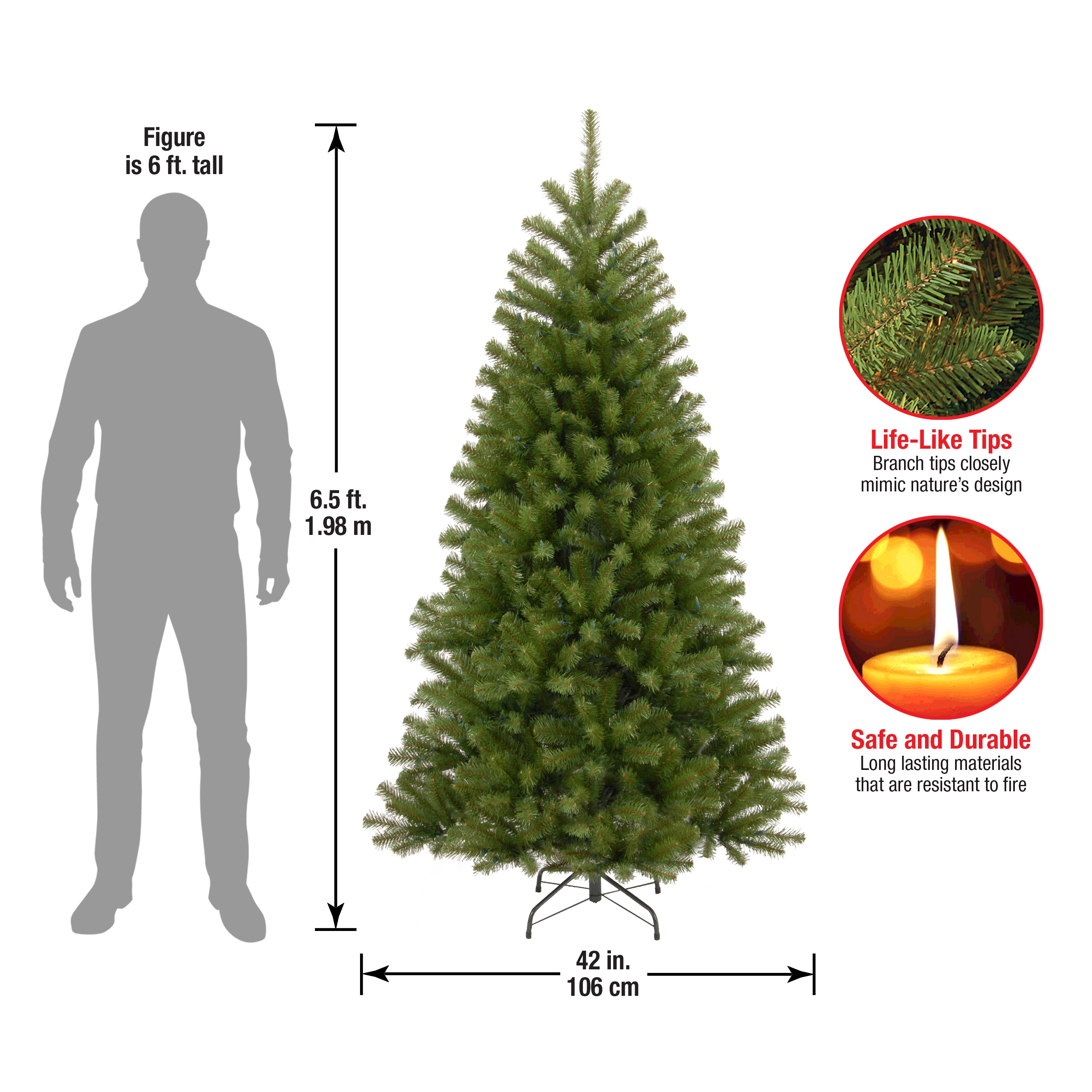 National Tree Company 6.5-ft North Valley Spruce Artificial Christmas ...