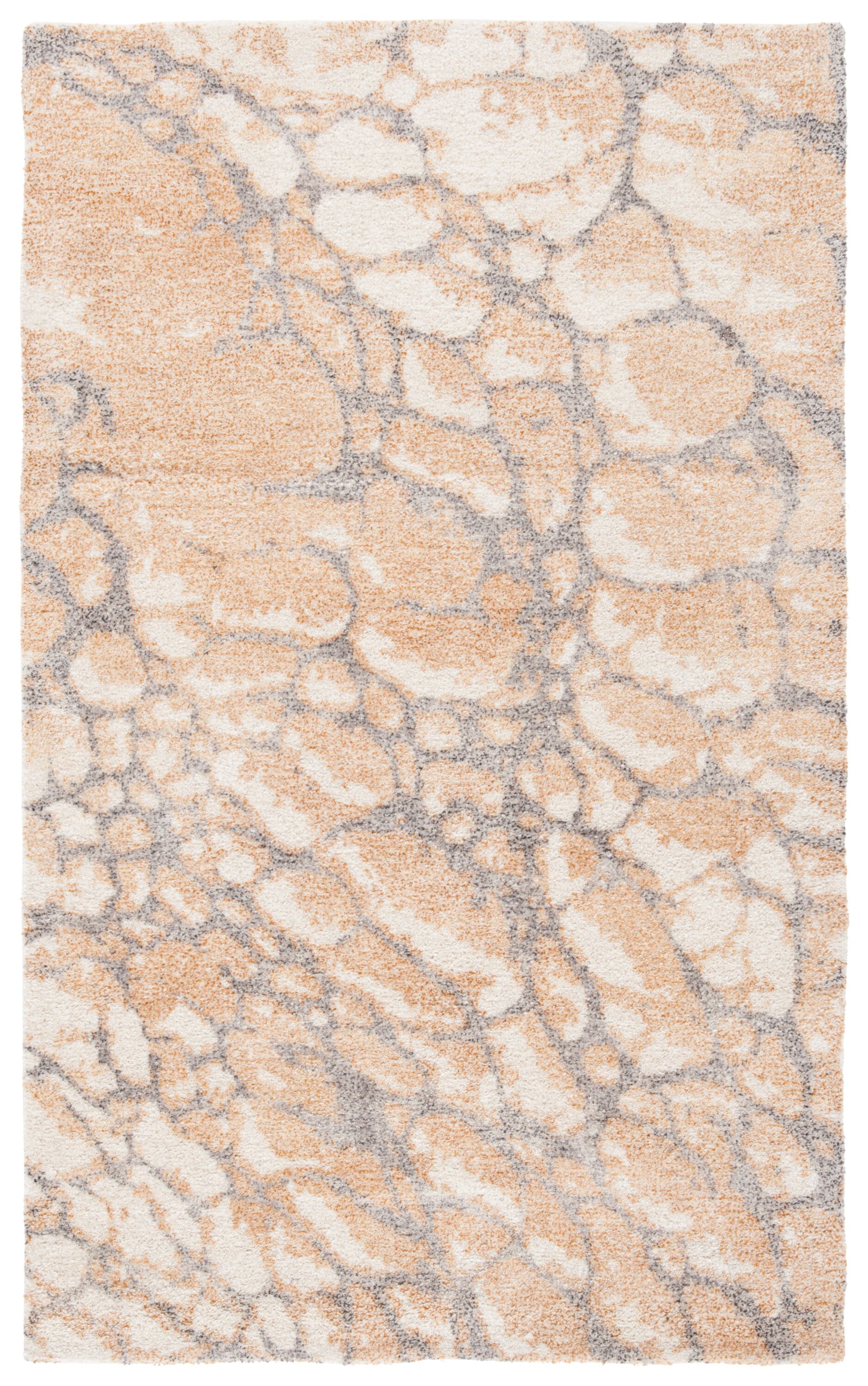 Ivory and Gold Hand-Tufted Wool Area Rug, 3' x 5'