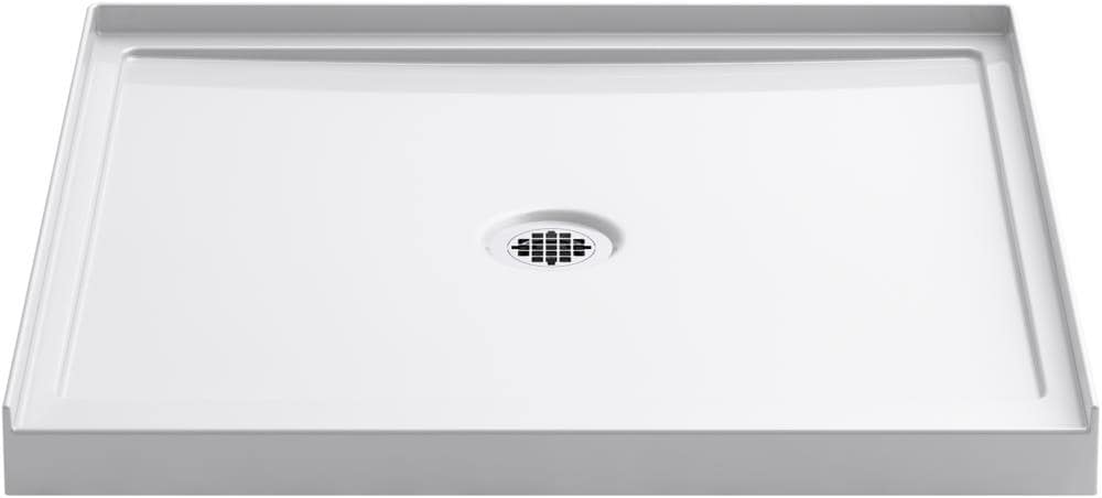 KOHLER K-8644-0 Rely 34.0-in W x 36.0-in L White Shower pan base with 1.63-in H Threshold (Center Drain)