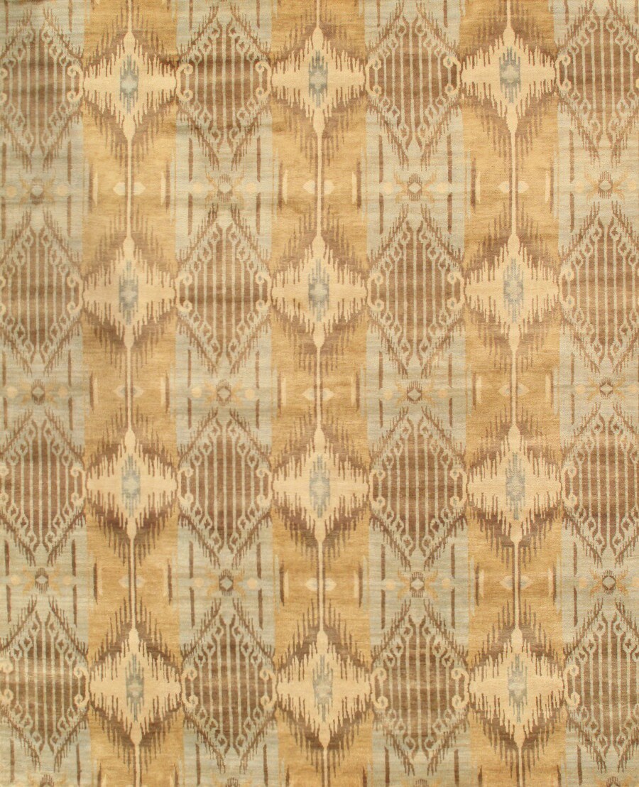 Pasargad Home IKAT-14G 6X9 Ikat 6 X 9 Wool Grey Indoor Area Rug