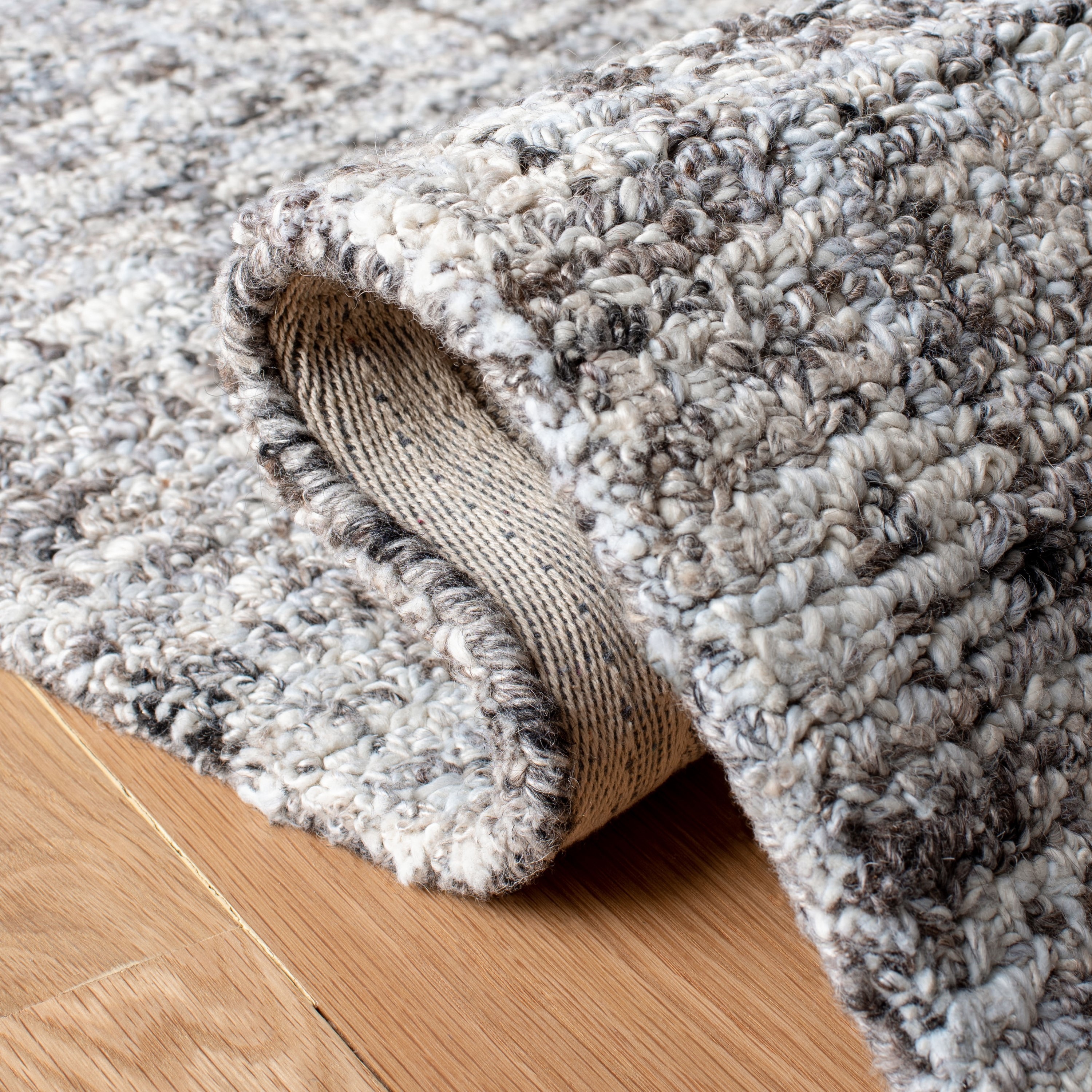 Gray Abstract Handmade Tufted Wool 8' x 10' Area Rug