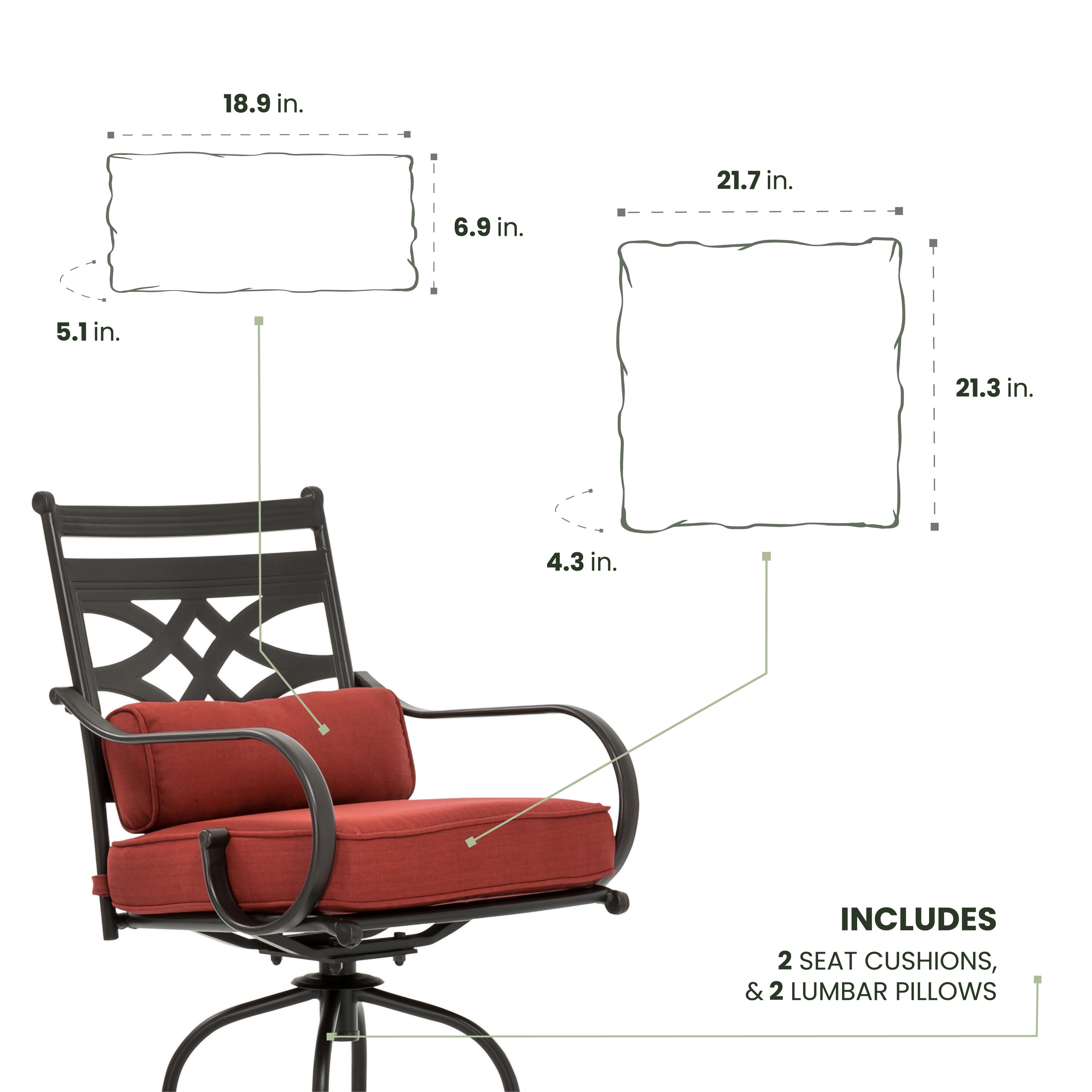 Hanover MCLR2PCCUSH-CHL Patio-Furniture-Cushions - View #3