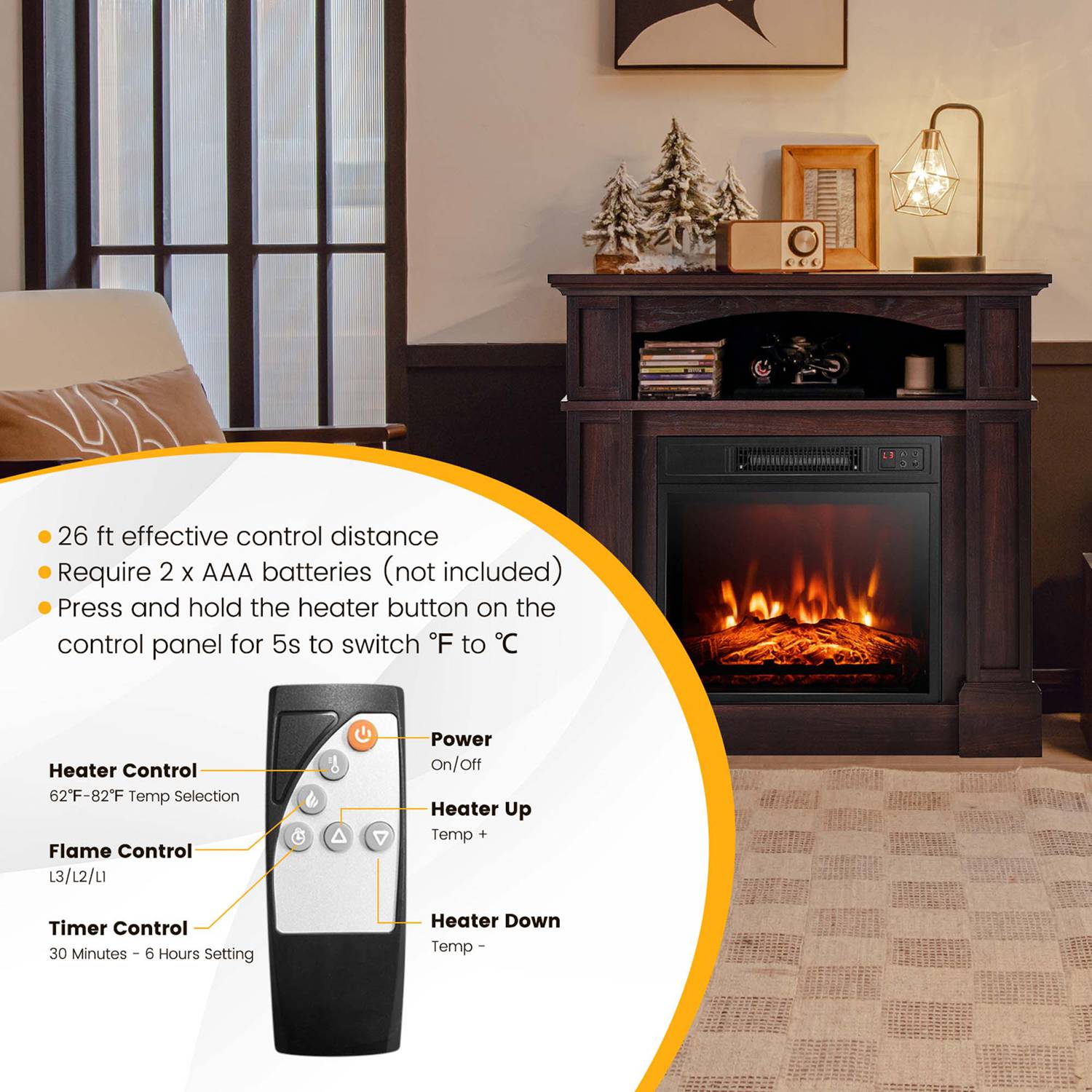 Costway CSHY000091 Electric-Fireplaces - View #10