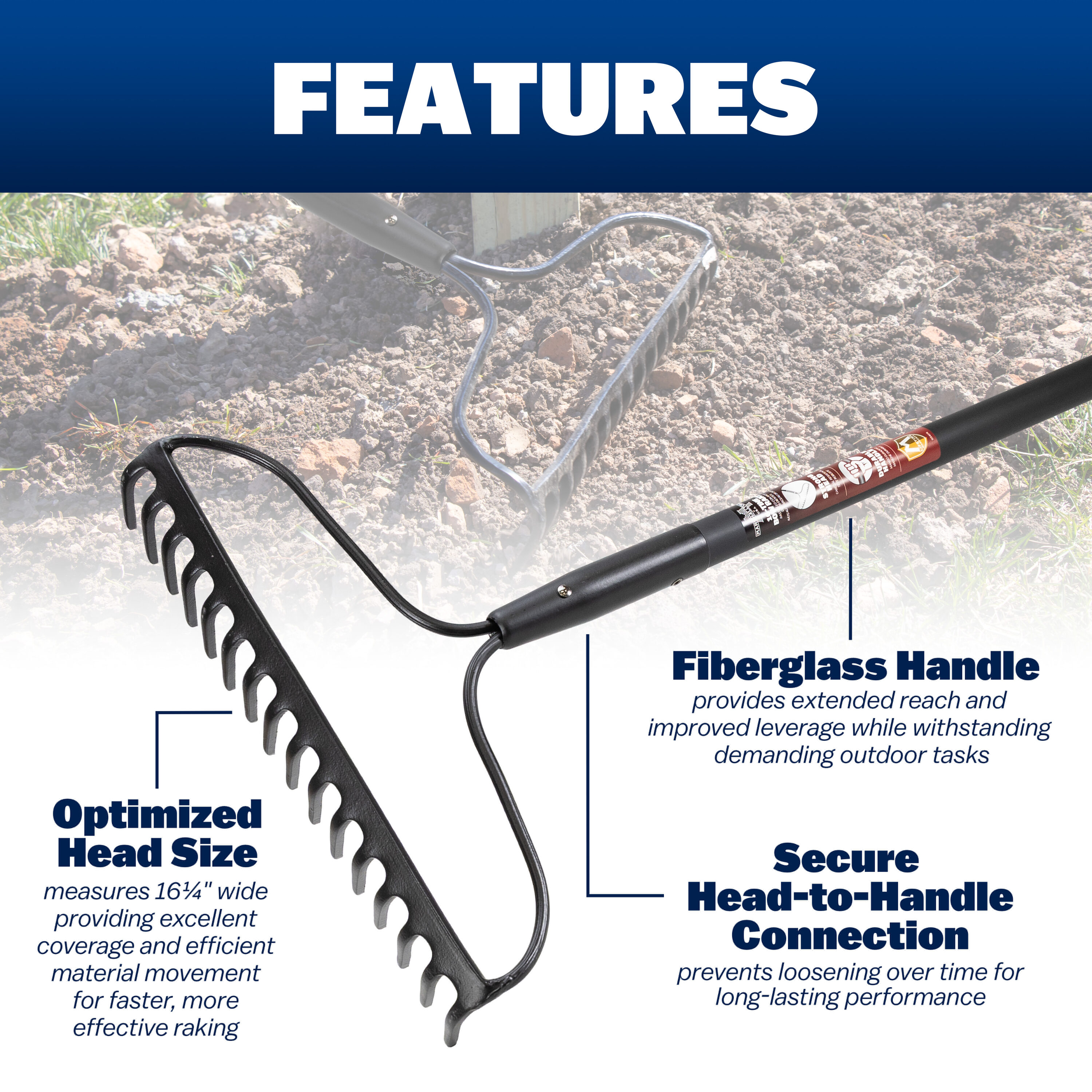 Marshalltown 16BRS-L Garden-Rakes - View #2