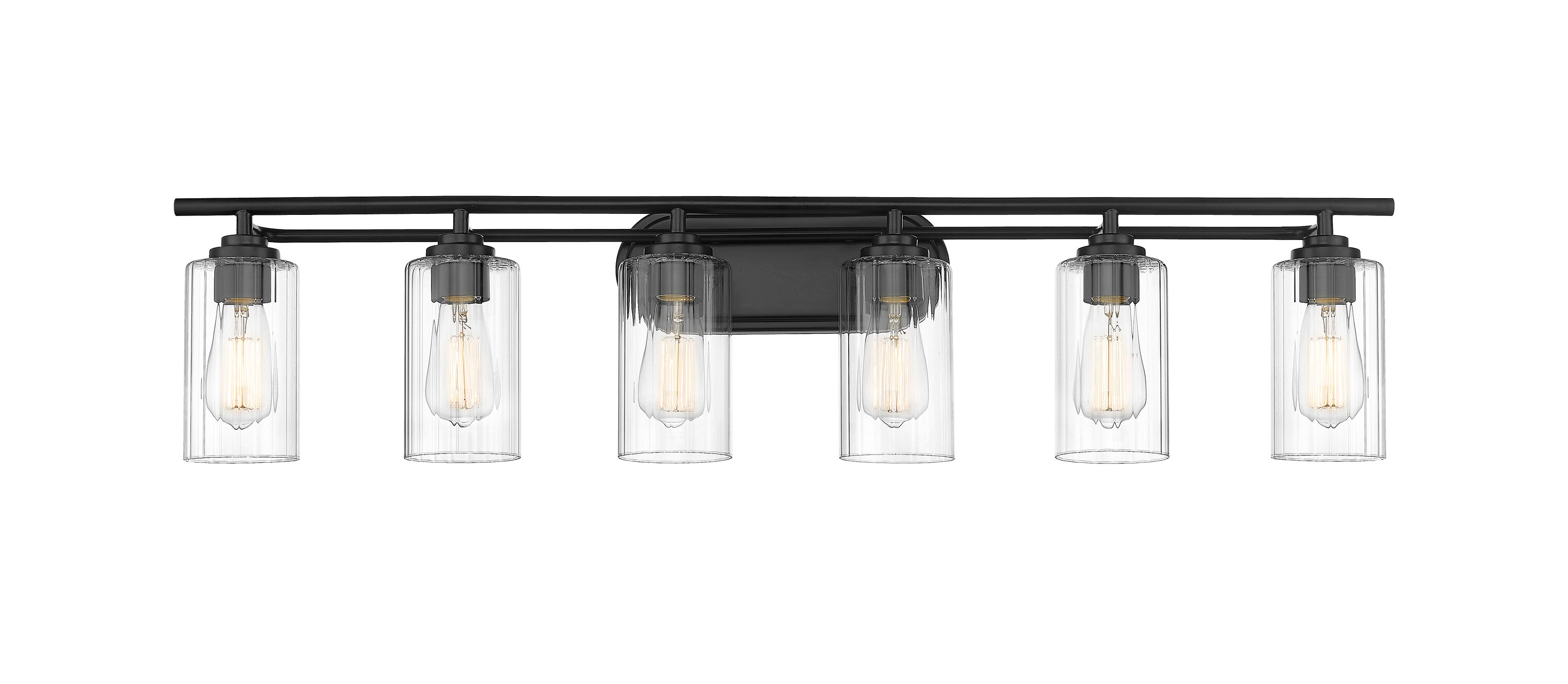 Innovations Lighting 353-6W-BK-CL Ice 42.13-in 6 -Light Matte Black Transitional Vanity light