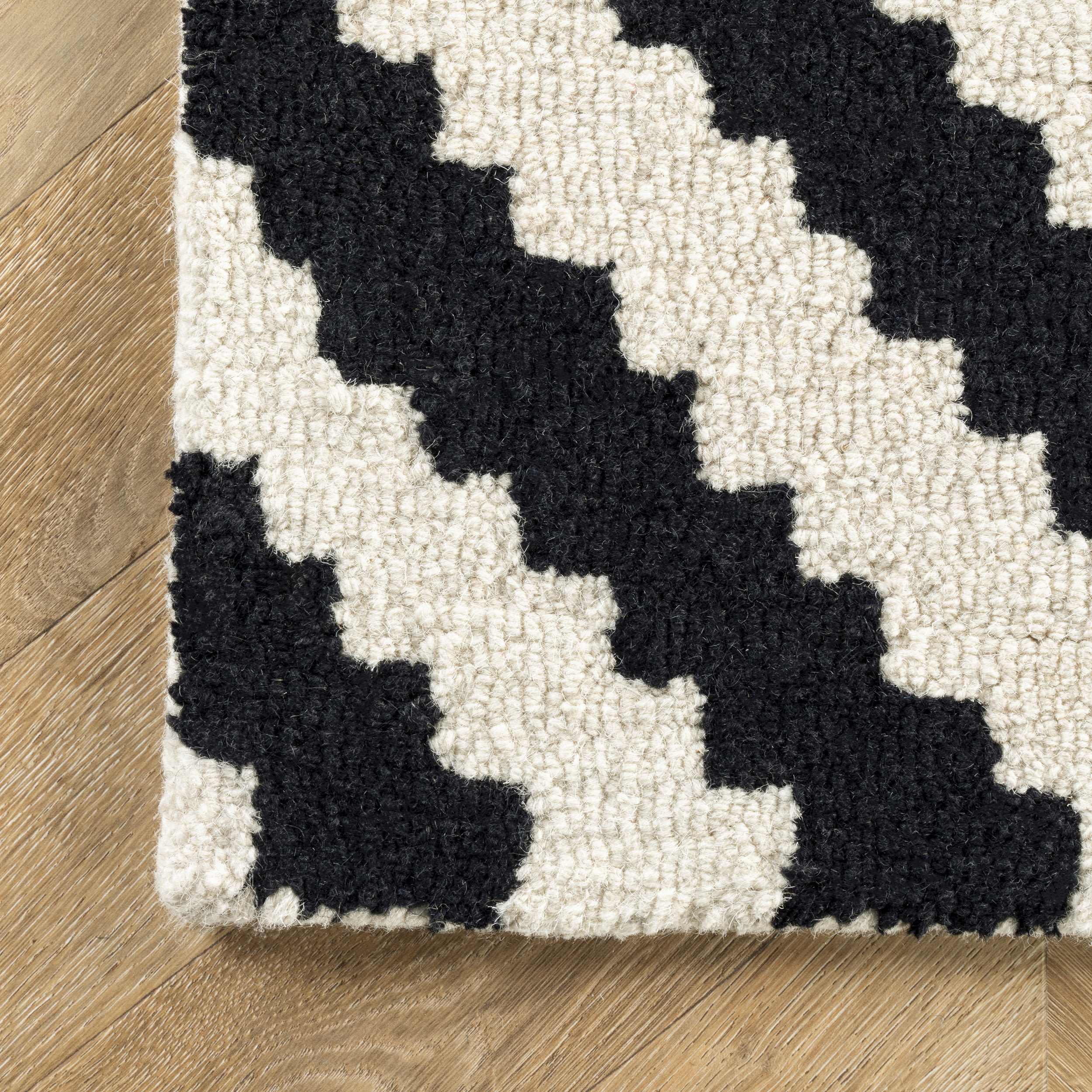 nuLOOM Kellee 10 X 13 Wool Black Indoor Geometric Area Rug in the Rugs ...