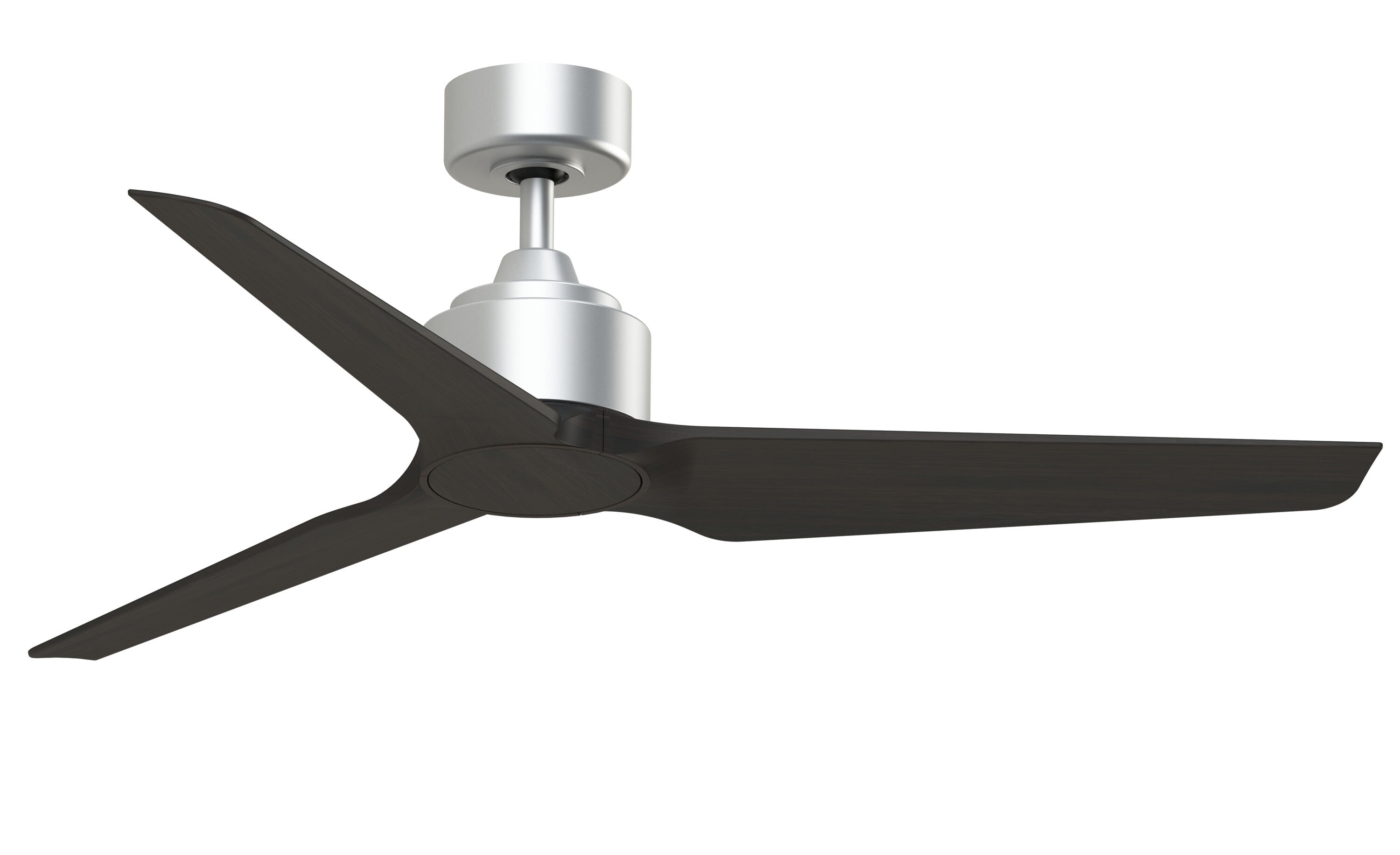 Fanimation TriAire Custom 52-in Silver with Dark Walnut Blades Indoor/Outdoor Smart Propeller Ceiling Fan Light Kit Compatible and Remote (3-Blade) FPD8514SLW-52DWAW Sansujyuku sansujyuku.com