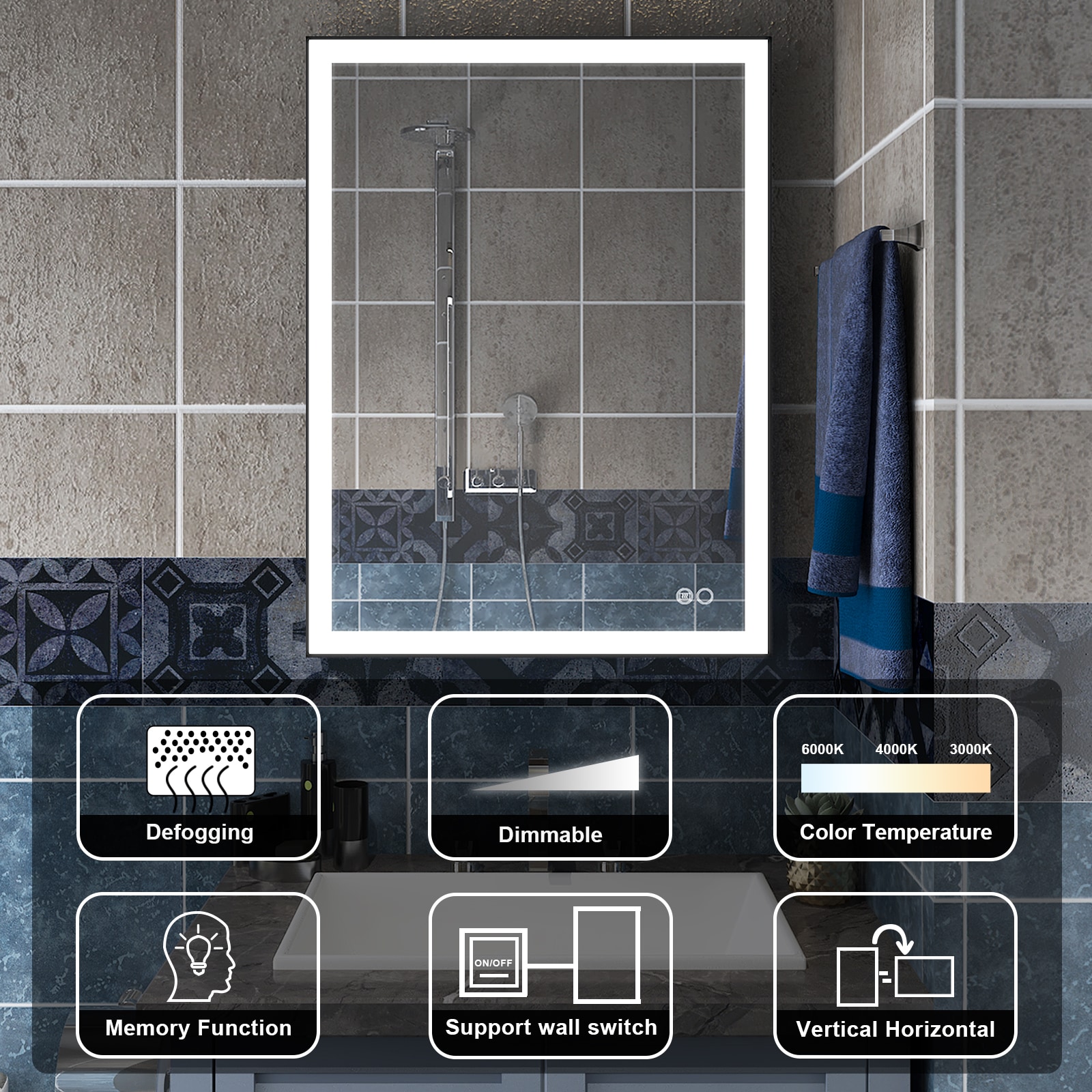 Forclover JSEX2432-BX1 Framed-Bath-Mirrors - View #7