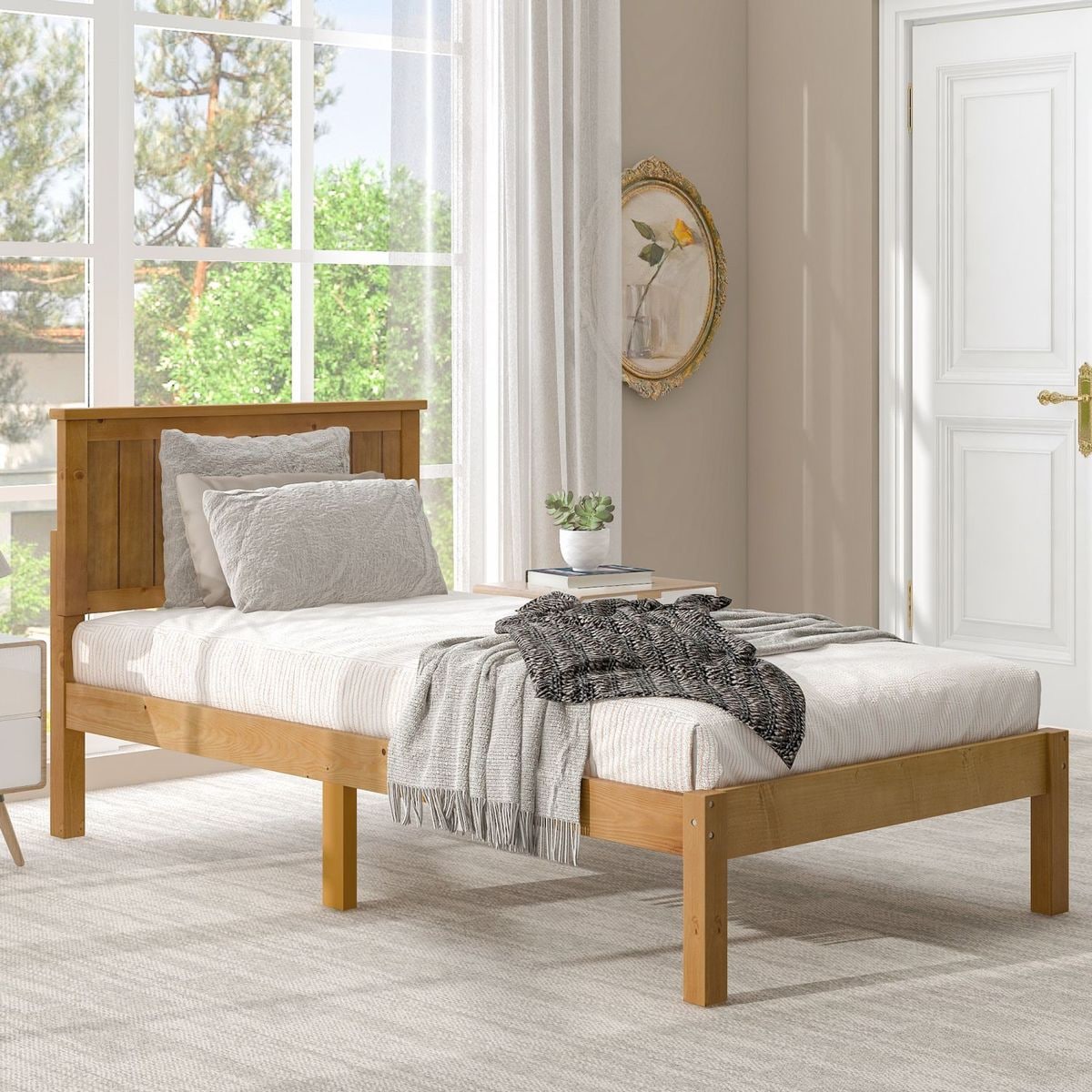 JASMODER W504S00322 Light Brown Twin Composite Platform Bed