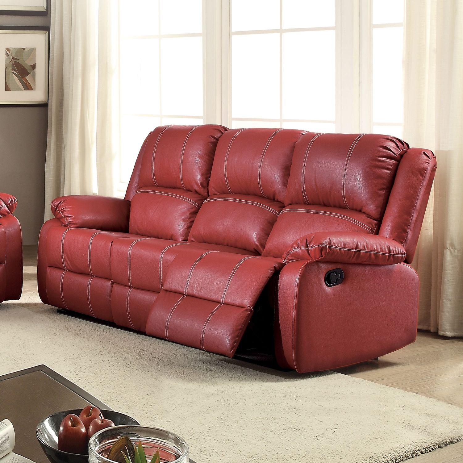 JASMODER 52150 37.00-in Modern Red Sofa