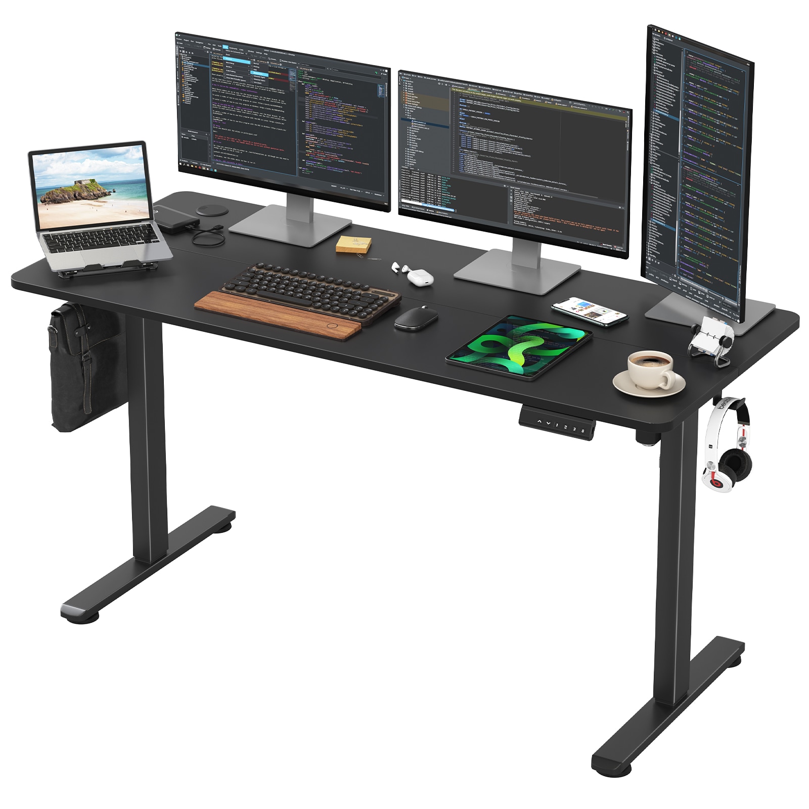 Maocao Hoom JL4132095 Electric Standing Desk 55-in Black Modern/Contemporary Standing desk