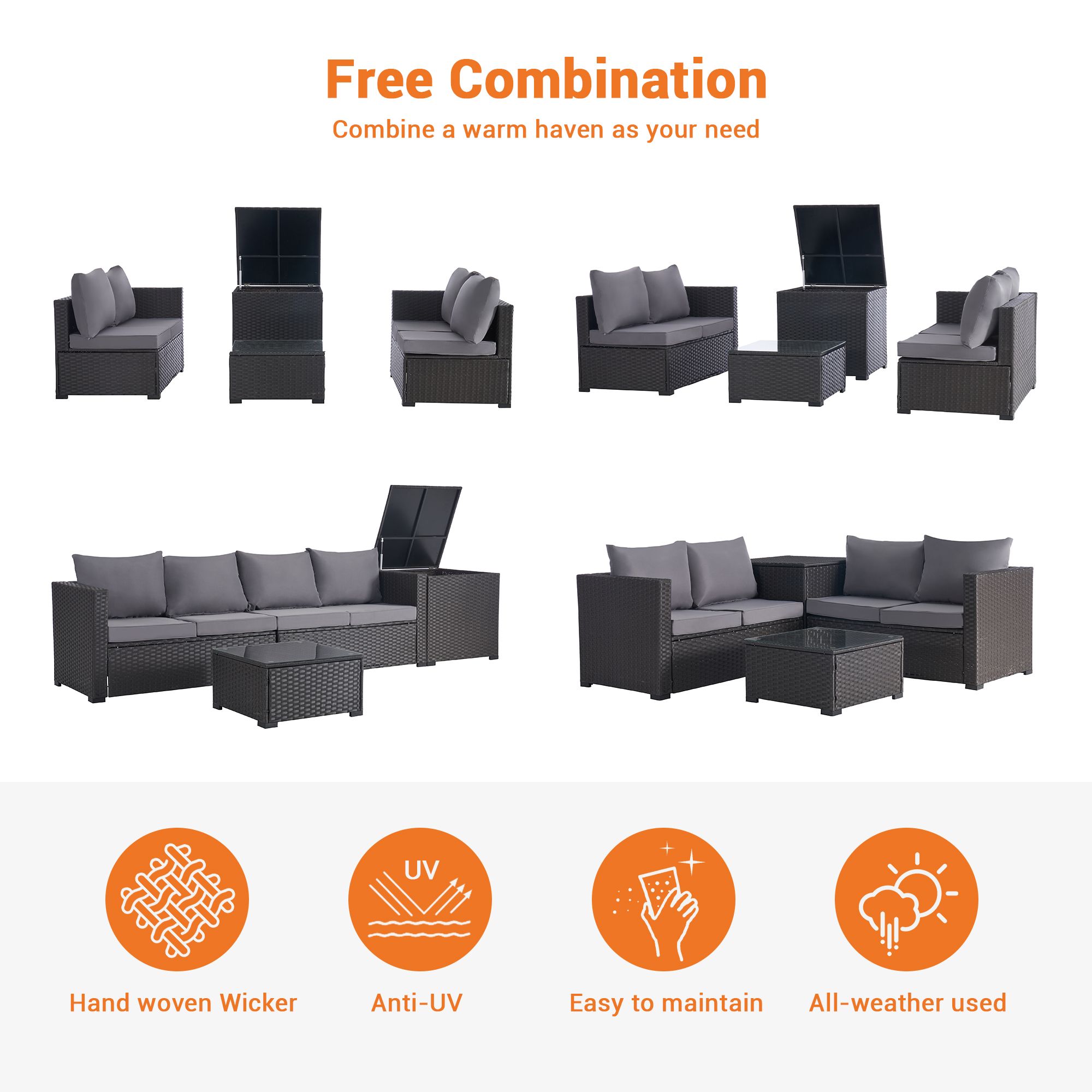SANSTAR L-WS-C3-LY Patio-Conversation-Sets - View #5