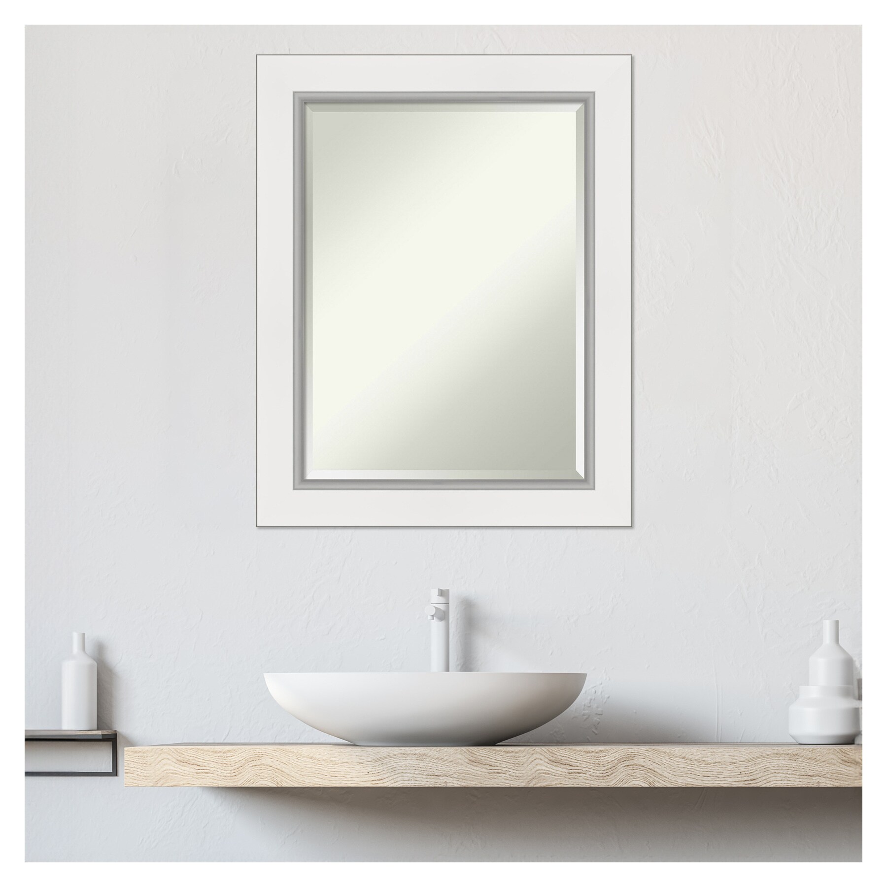 Amanti Art Eva White Silver Frame Collection 23.5-in x 29.5-in Satin ...